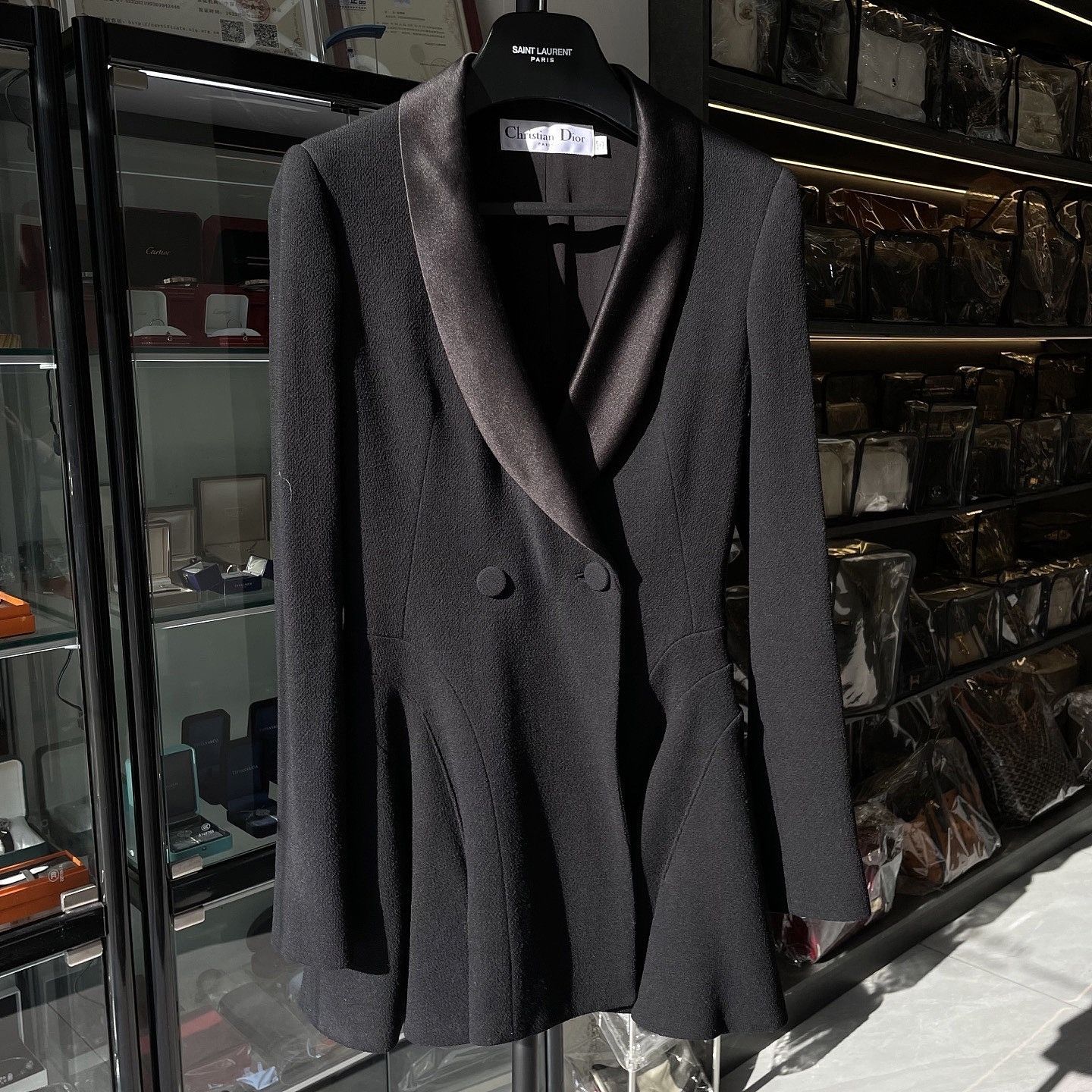 Dior Christian Dior Virgin Wool Silk Trim Blazer Size 38 Size S / US 4 / IT 40 - 2 Thumbnail