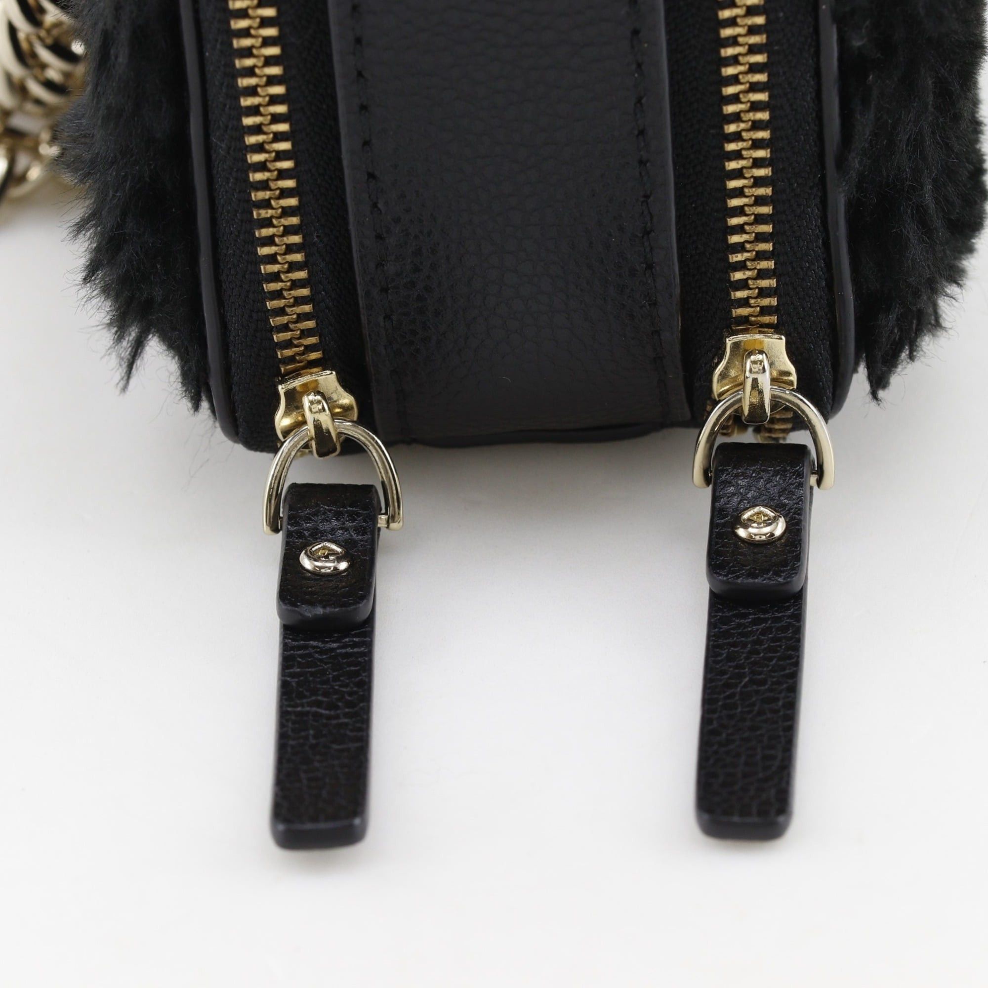 Kate Spade Kate Spade Cat Chain Shoulder Bag - Leather & Faux Fur, Black, Crossbody, Bag, Zipper Closure, Women's Size ONE SIZE - 13 Thumbnail
