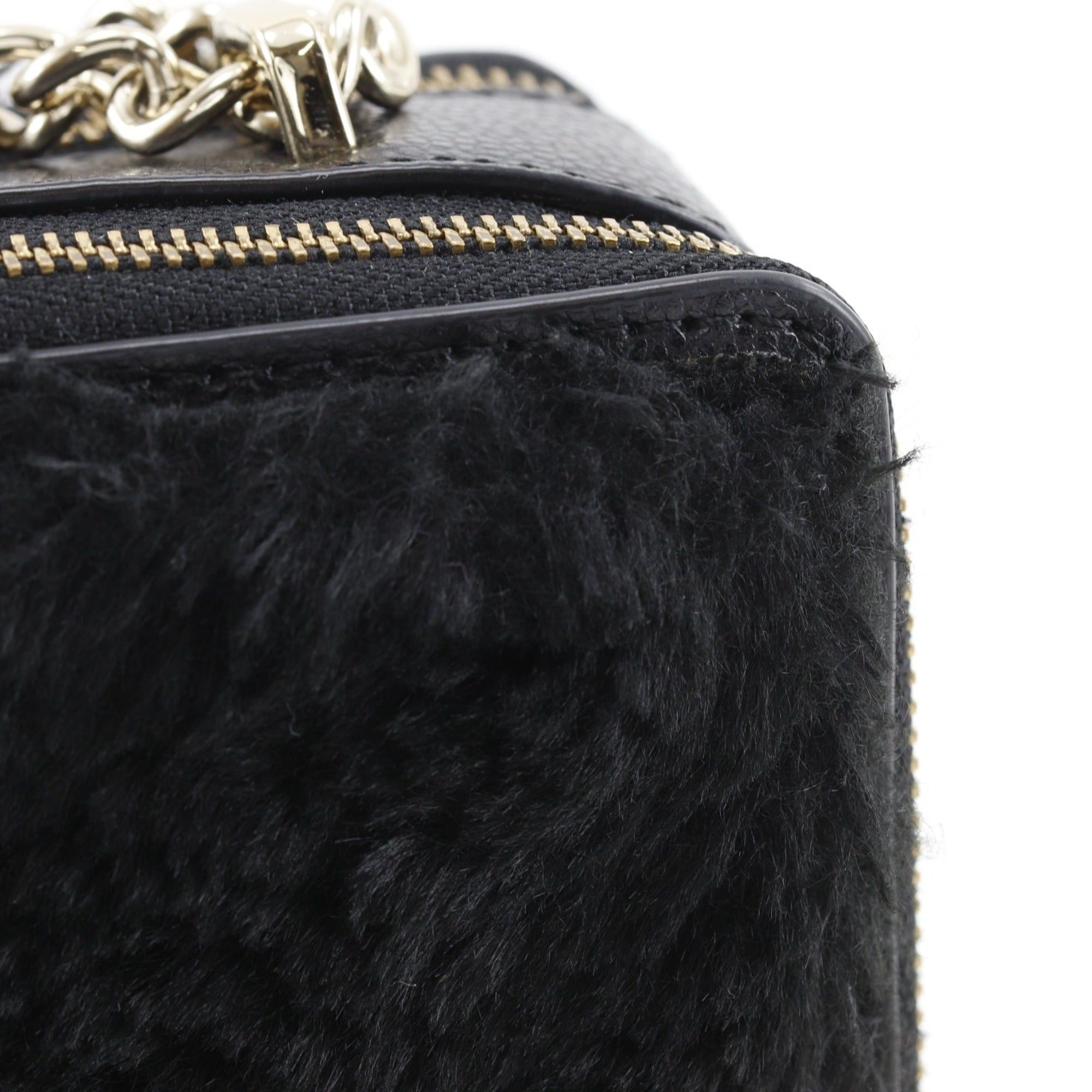 Kate Spade Kate Spade Cat Chain Shoulder Bag - Leather & Faux Fur, Black, Crossbody, Bag, Zipper Closure, Women's Size ONE SIZE - 10 Thumbnail