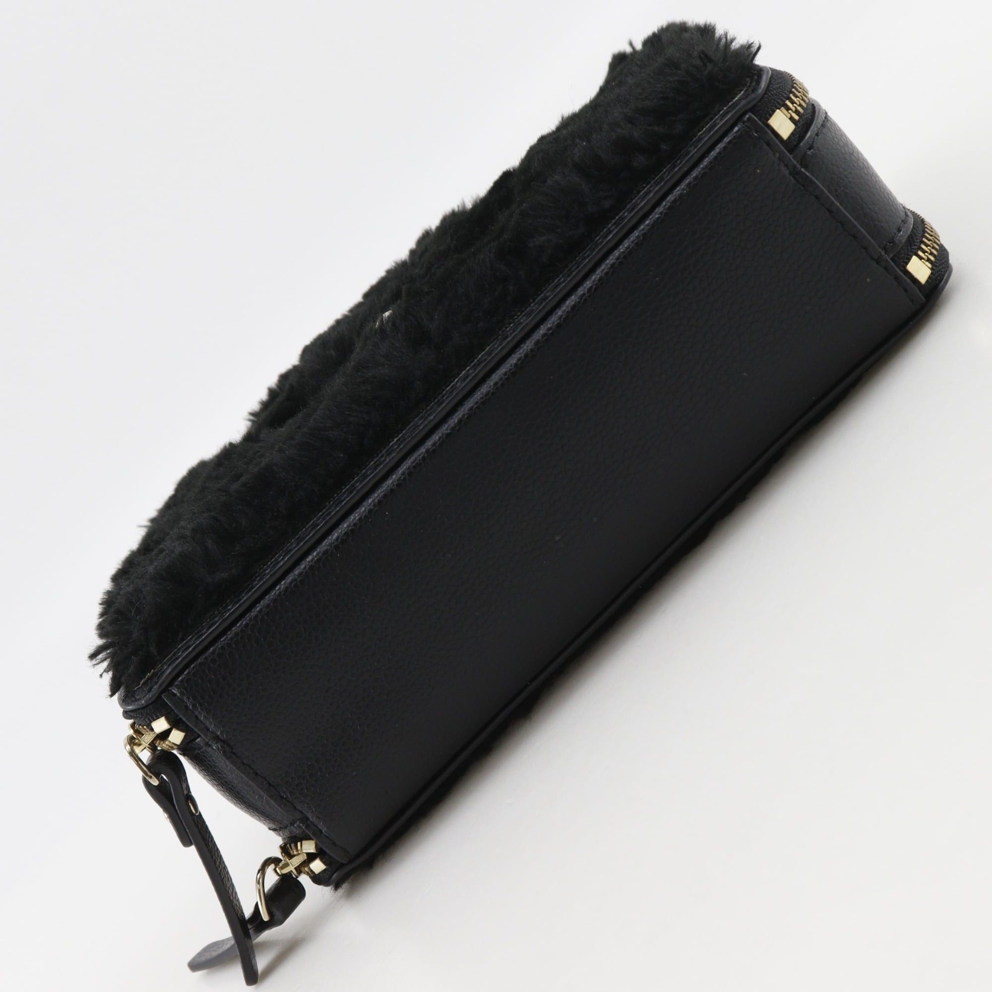 Kate Spade Kate Spade Cat Chain Shoulder Bag - Leather & Faux Fur, Black, Crossbody, Bag, Zipper Closure, Women's Size ONE SIZE - 9 Thumbnail