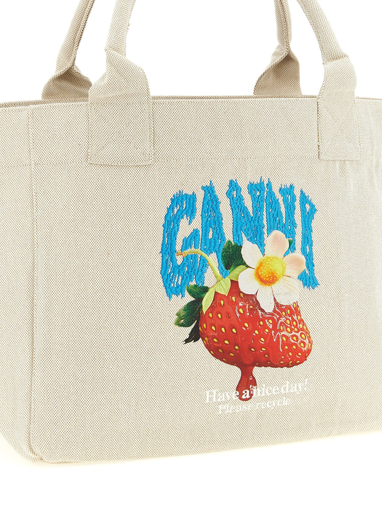 Ganni Medium 'Strawberry' Shopping Bag Size ONE SIZE - 3 Thumbnail