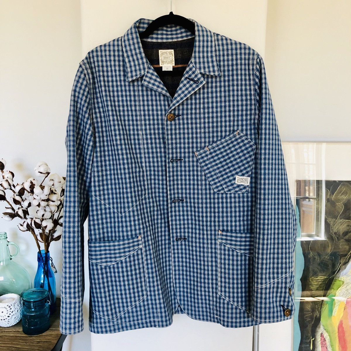 Rising Sun & Co. Rising Sun & Co gingham plaid selvage denim chore coat