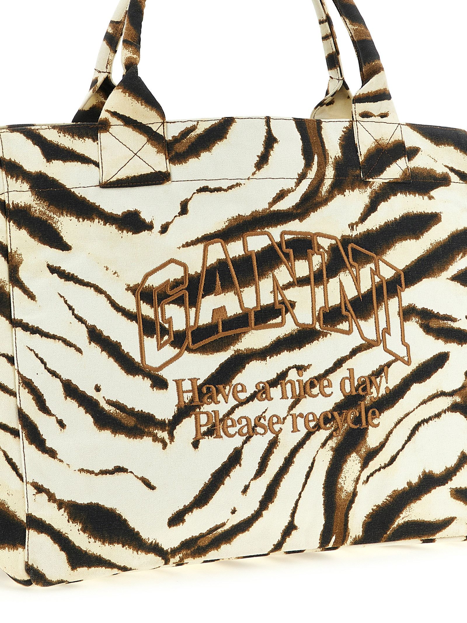 Ganni 'Xxl Zebra' Shopping Bag Size ONE SIZE - 3 Thumbnail
