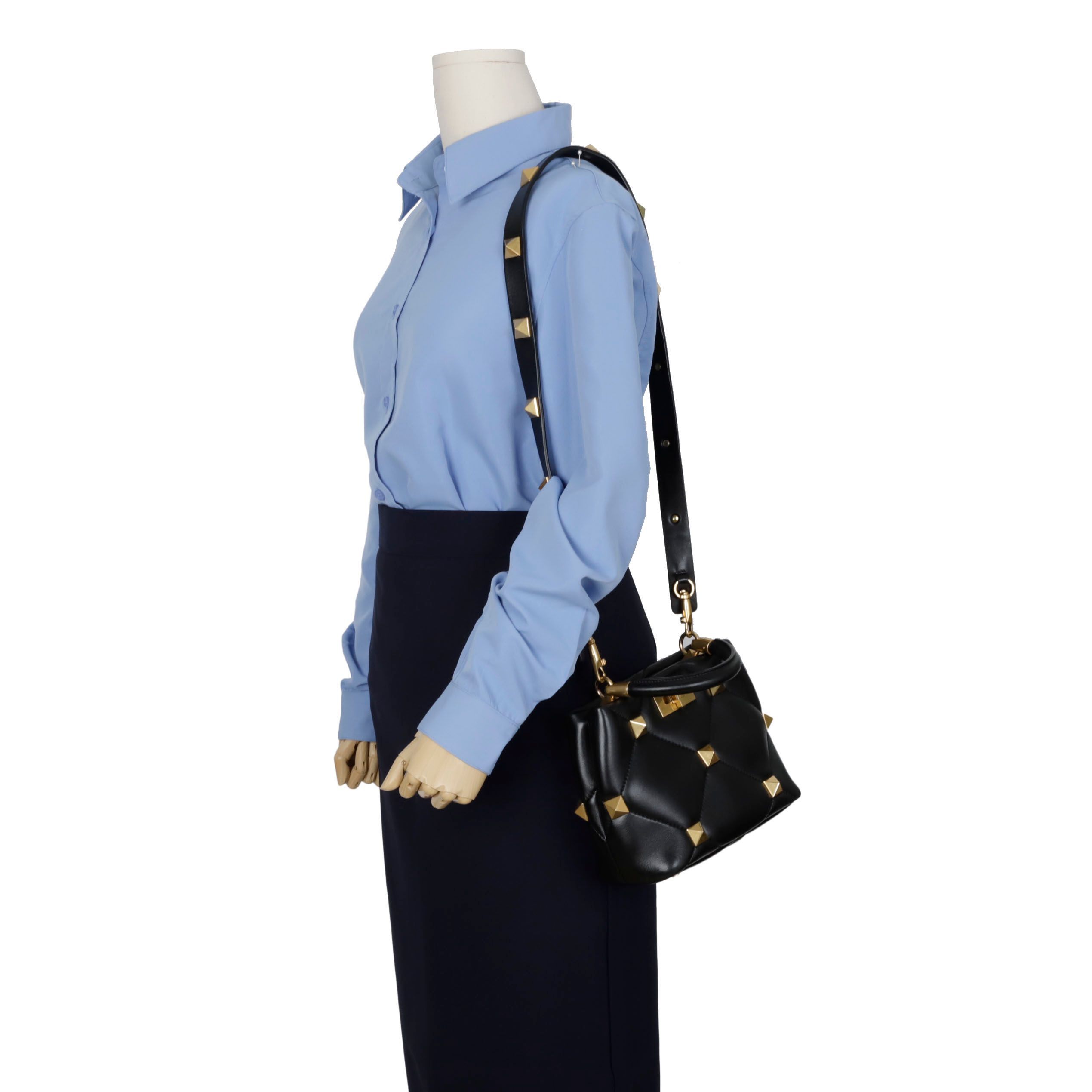Valentino Roman Stud Small Top Handle Tote Shoulder Bag Size ONE SIZE - 12 Thumbnail