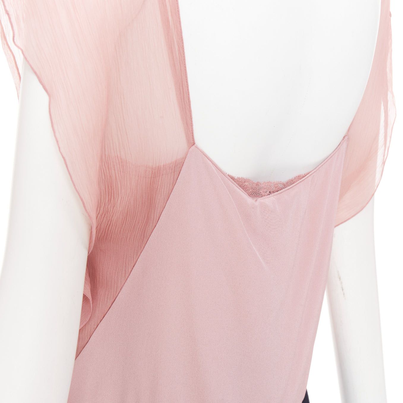 Prada PRADA 2015 silk chiffon paneled colorblocked embellished hem cocktail dress IT40 S Size S / US 4 / IT 40 - 7 Thumbnail