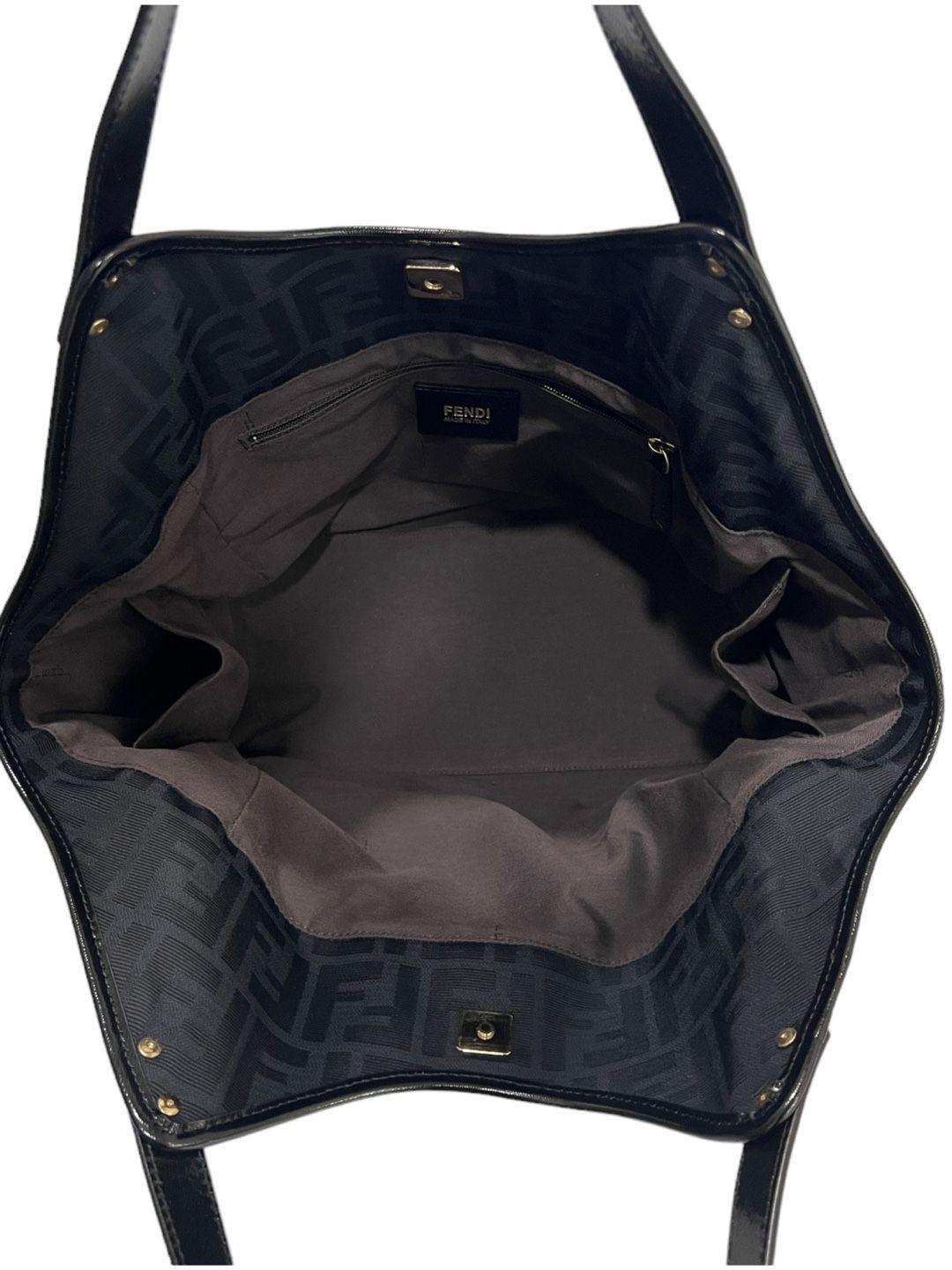 Fendi FF Logo Juka Canvas Tote Bag Black Size ONE SIZE - 7 Thumbnail