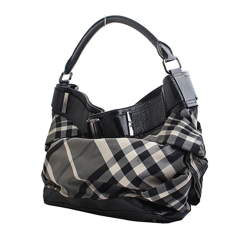 Burberry Black Crinkle Check Big Shoulder Bag Size ONE SIZE - 2 Thumbnail