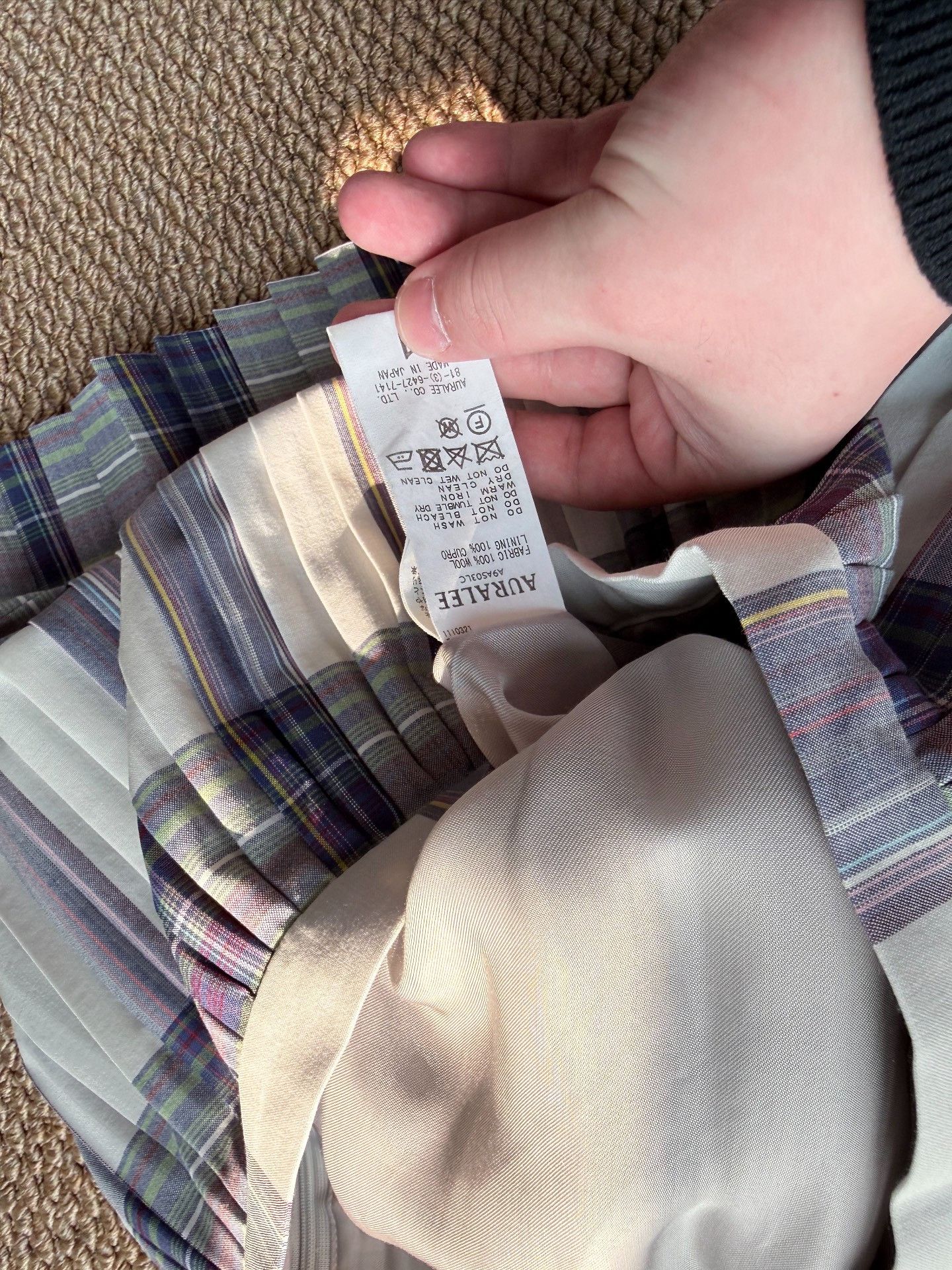 Auralee AURALEE Plaid Wool Pleated Skirt Size 28" / US 6 / IT 42 - 7 Thumbnail