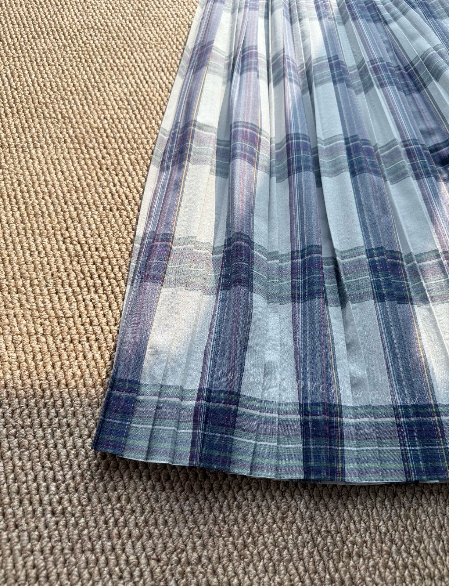 Auralee AURALEE Plaid Wool Pleated Skirt Size 28" / US 6 / IT 42 - 3 Thumbnail