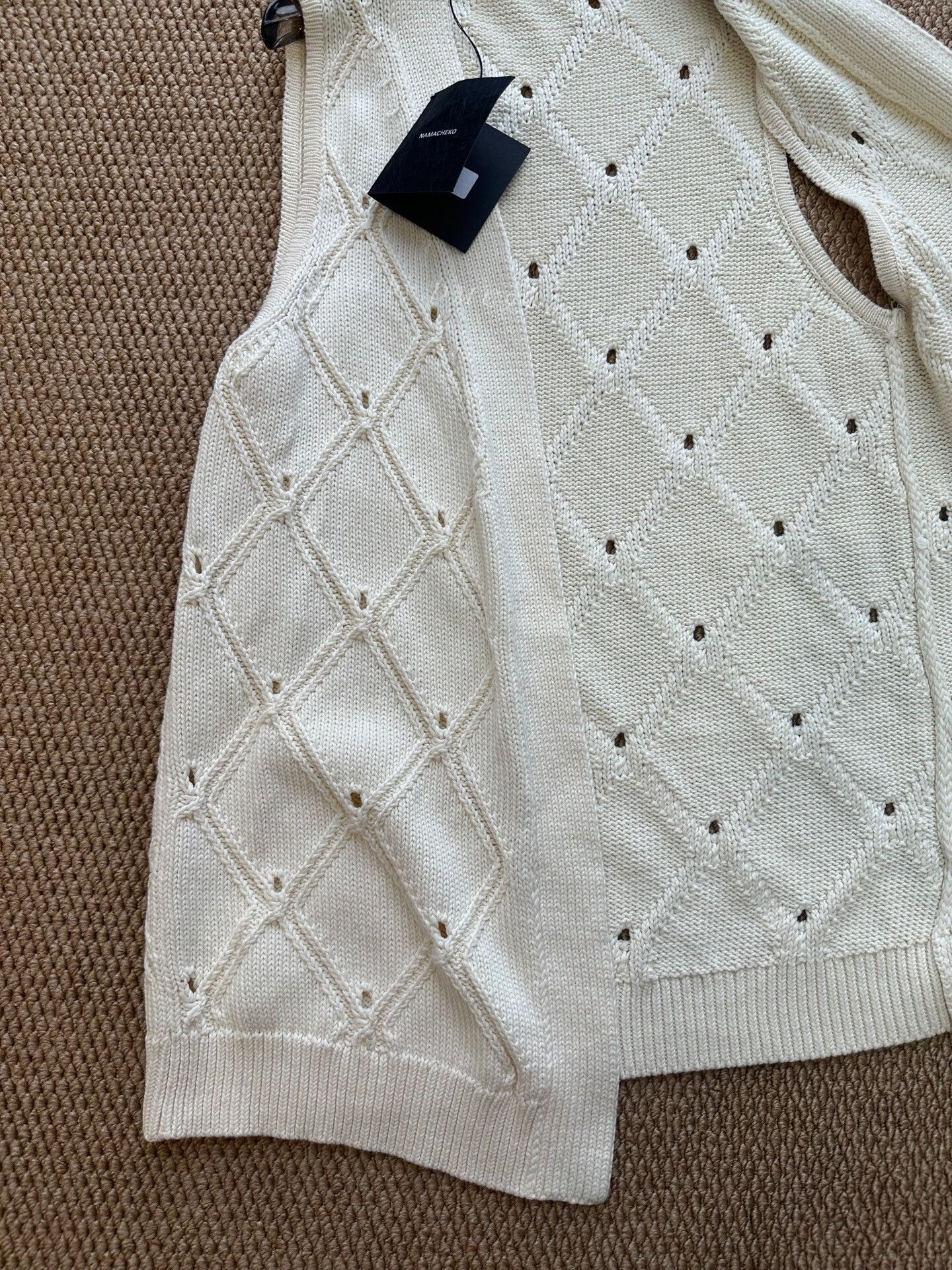 Namacheko Namacheko Beige Diamond Knit Vest Size US XS / EU 42 / 0 - 4 Thumbnail