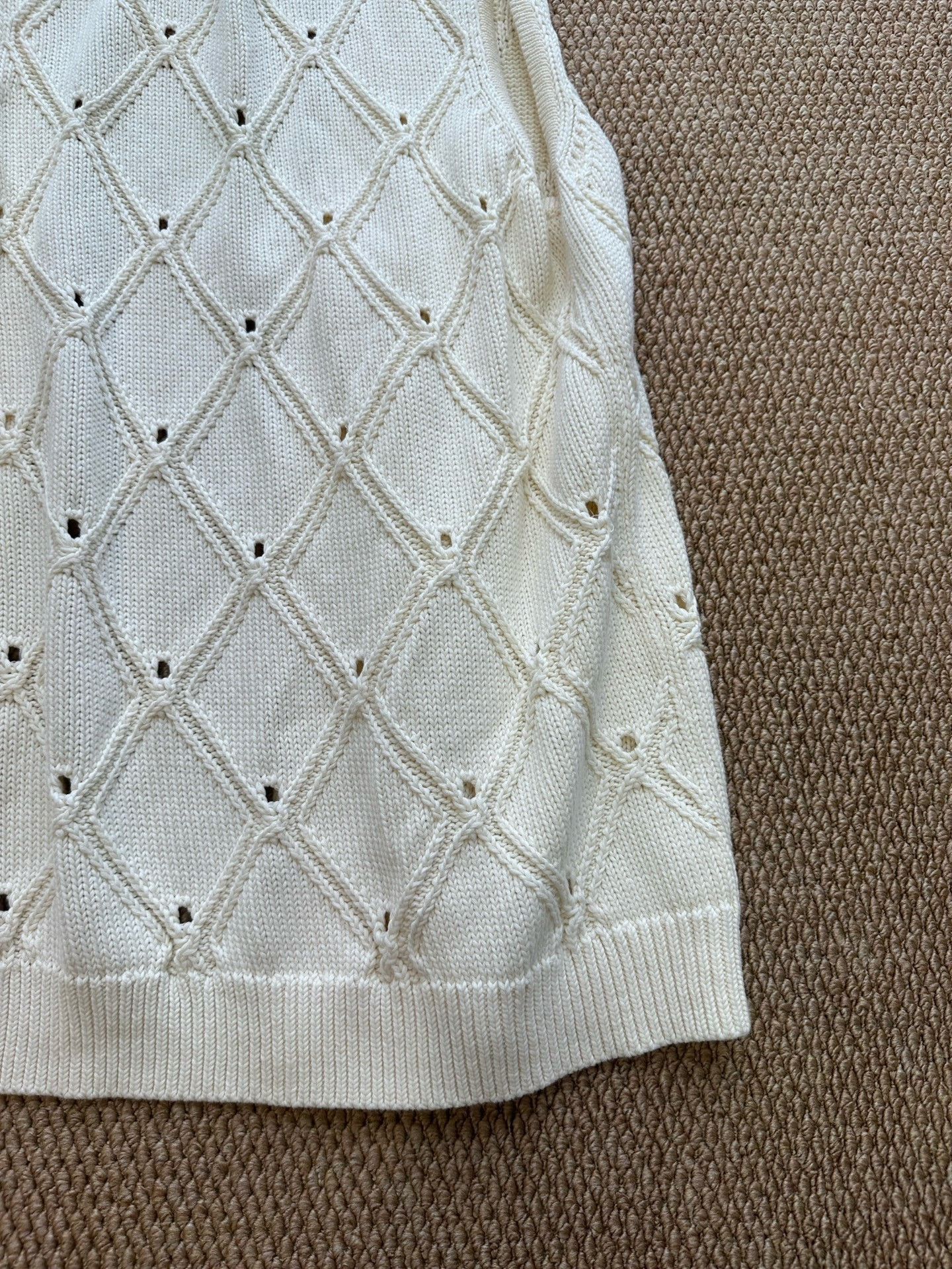 Namacheko Namacheko Beige Diamond Knit Vest Size US XS / EU 42 / 0 - 6 Thumbnail