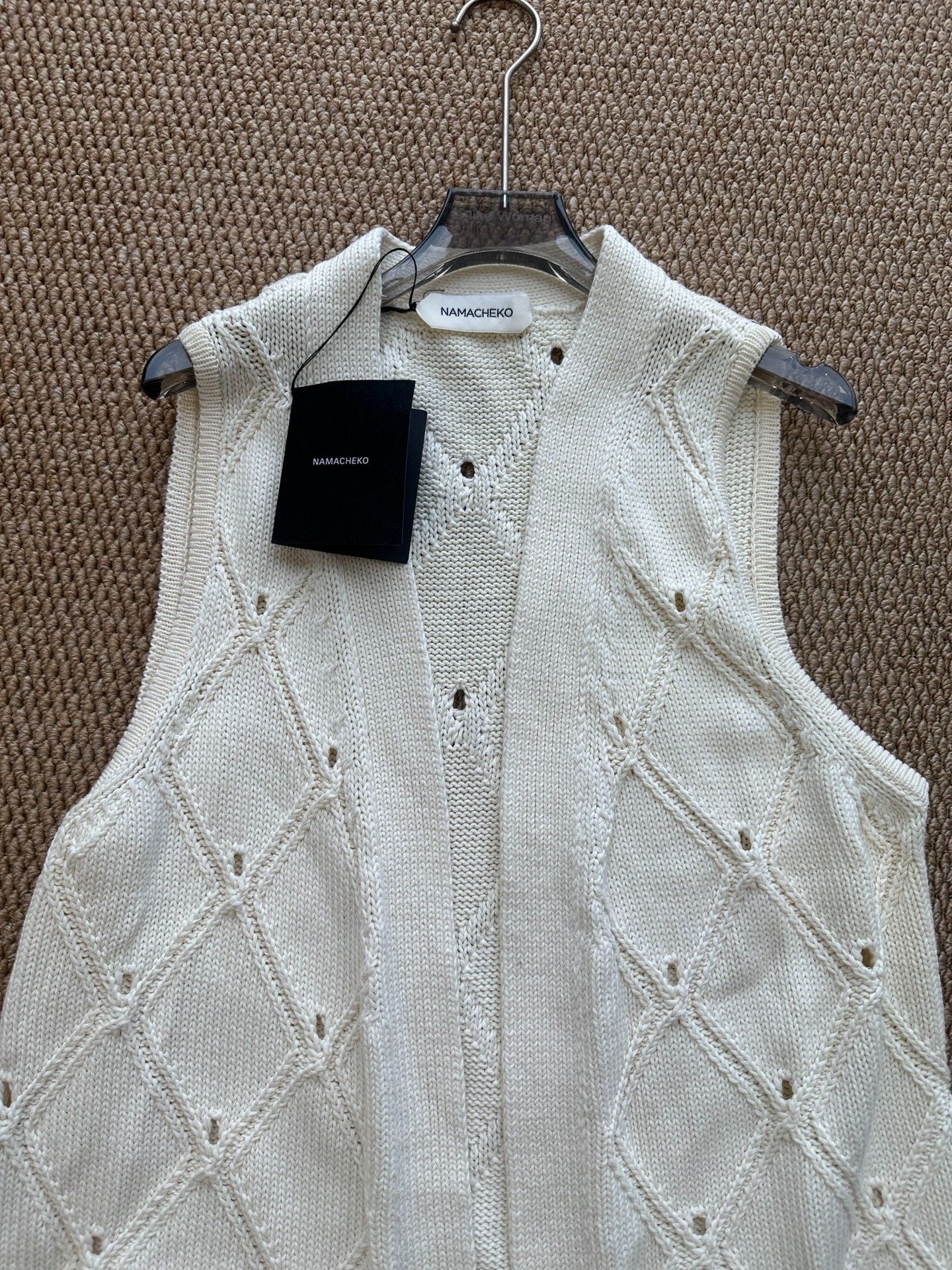 Namacheko Namacheko Beige Diamond Knit Vest Size US XS / EU 42 / 0 - 2 Thumbnail