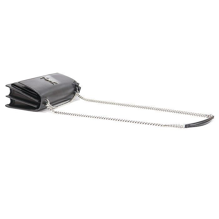 Yves Saint Laurent Black Calfskin Silver Chain Sunset Medium Shoulder Bag Size ONE SIZE - 4 Thumbnail