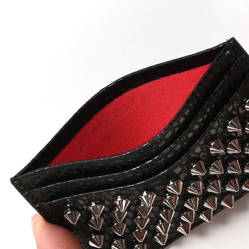 Christian Louboutin Kios Spike Card Holder Black