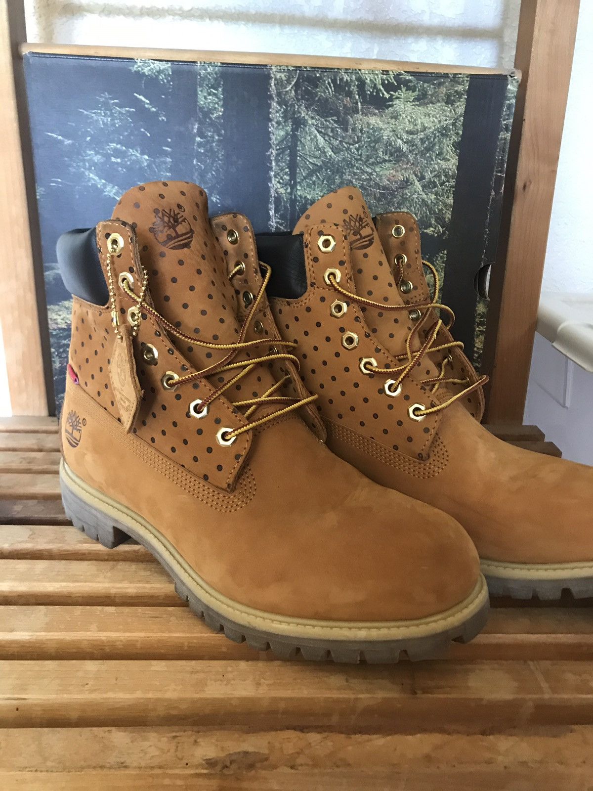 Supreme Supreme timberland CDG Fall Winter 2015-2016 Polka Dot boots |  Grailed