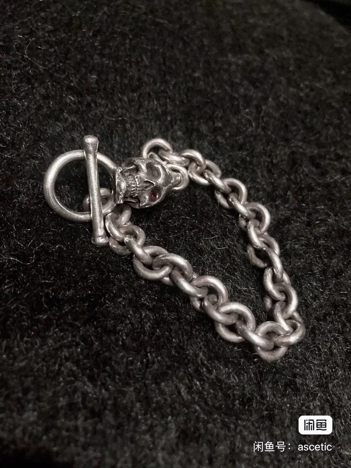 YOKO SAKAMOTO Galcia Ruby Skull Silver Bracelet Size ONE SIZE - 2 Thumbnail