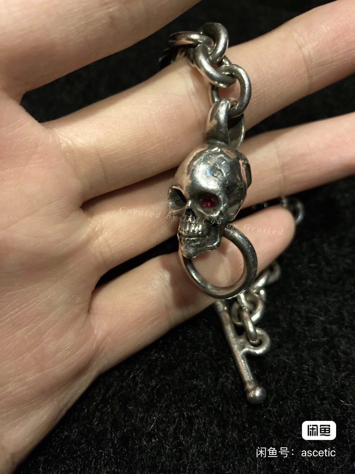 YOKO SAKAMOTO Galcia Ruby Skull Silver Bracelet Size ONE SIZE - 4 Thumbnail