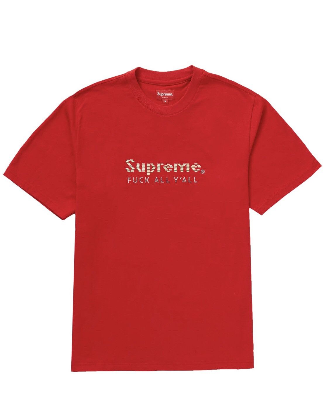 Supreme Supreme Gold Bars Tee “Fuck All Y'all” Red | Grailed