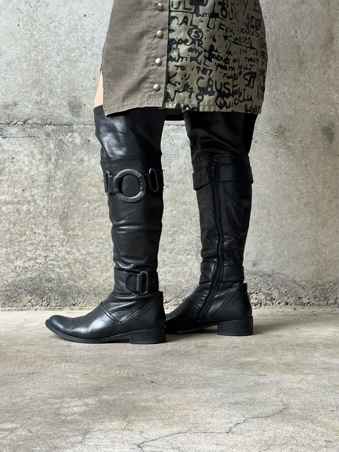 Rigards Regard Pointed Toe Biker Fold-Over Boots Size US 5 / IT 35 - 4 Thumbnail