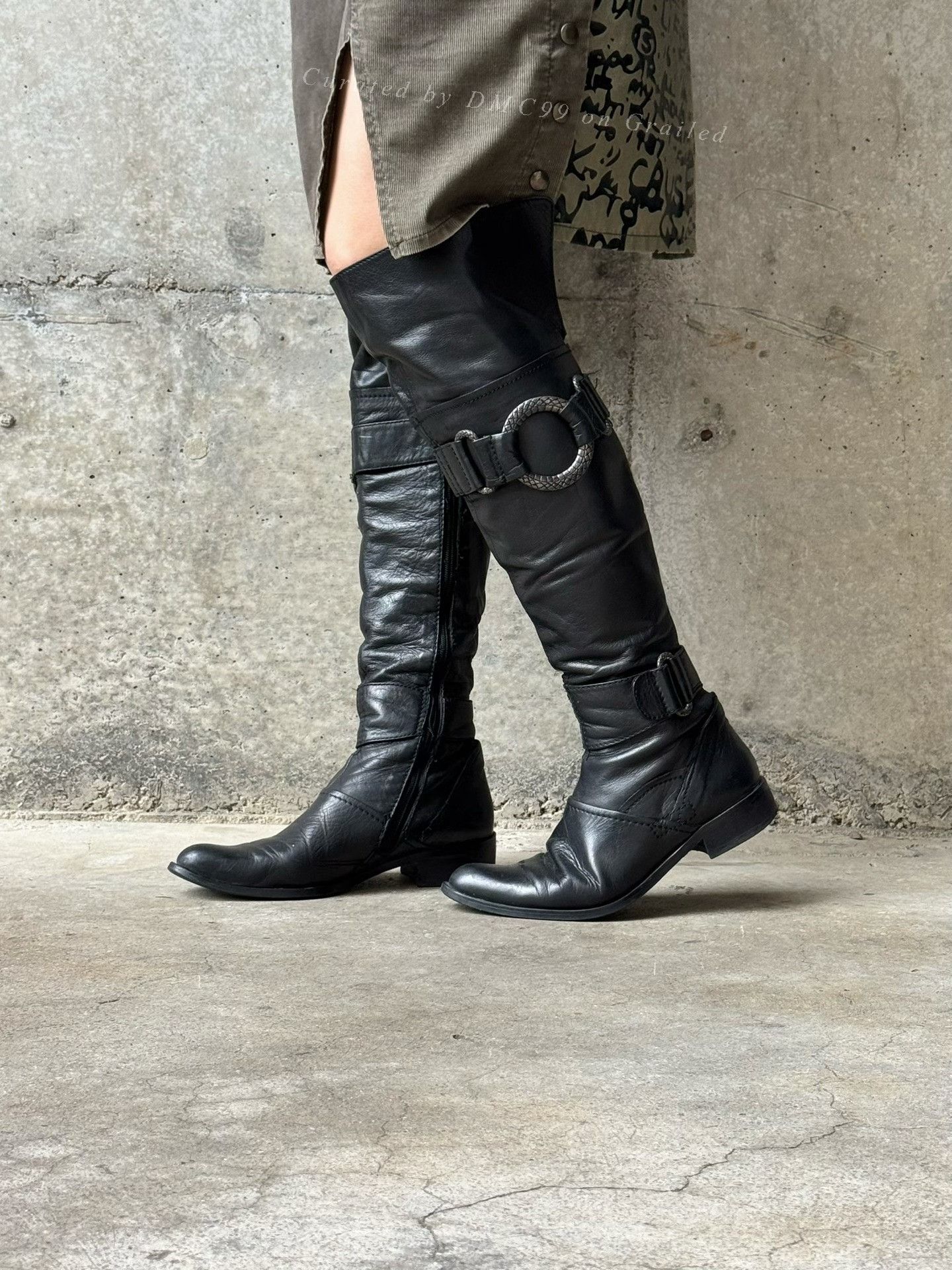Rigards Regard Pointed Toe Biker Fold-Over Boots Size US 5 / IT 35 - 3 Thumbnail