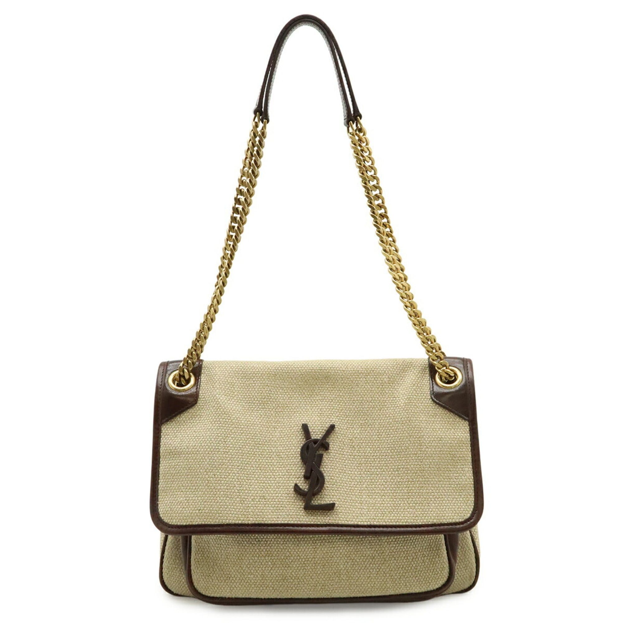 Yves Saint Laurent Yves Saint Laurent SAINT LAURENT PARIS YSL NIKI Medium Chain Shoulder Bag, Linen Canvas, Beige, 633150 Size ONE SIZE - 2 Thumbnail