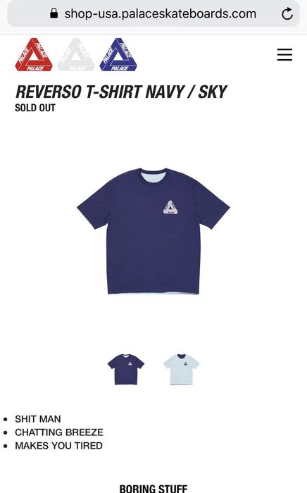Palace Palace Reverso T-Shirt - Navy/Sky | Grailed
