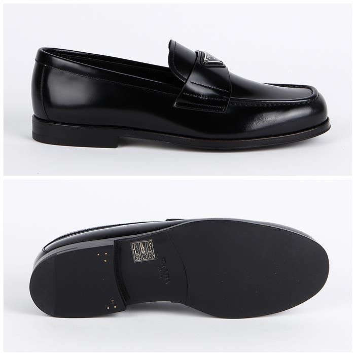 Prada Triangle Logo Brushed Leather Loafer Size US 7 / EU 40 - 11 Thumbnail