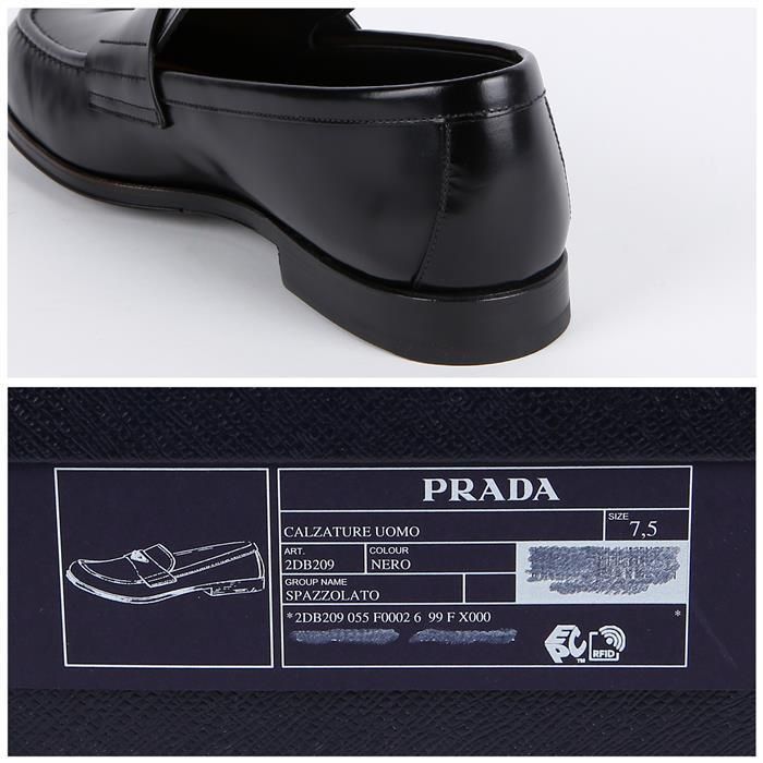 Prada Triangle Logo Brushed Leather Loafer Size US 7 / EU 40 - 14 Thumbnail