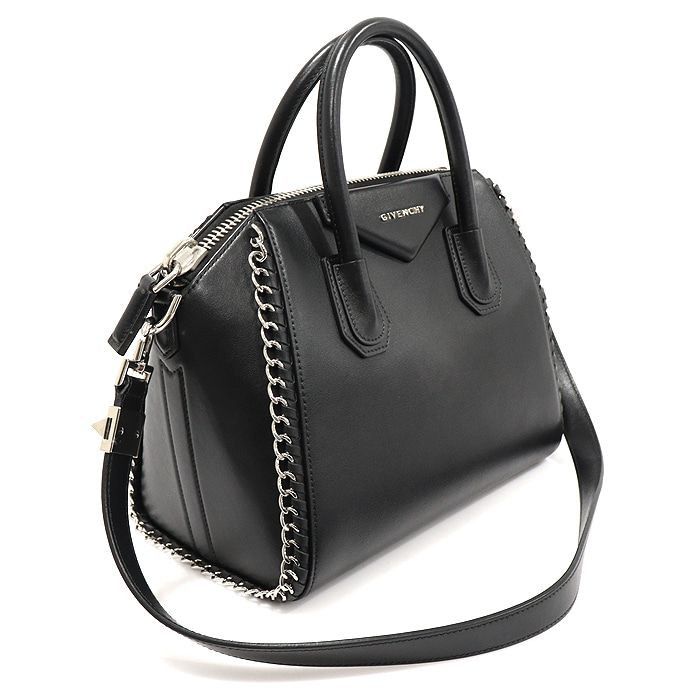 Givenchy Black Leather Chain Detail Antigona Small Size ONE SIZE - 3 Thumbnail