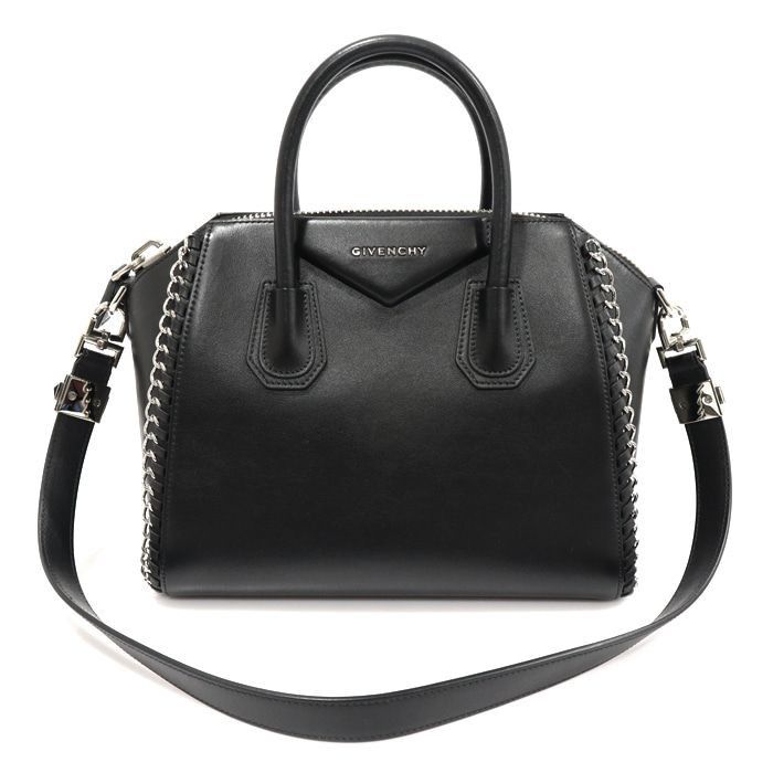 Givenchy Black Leather Chain Detail Antigona Small Size ONE SIZE - 2 Thumbnail