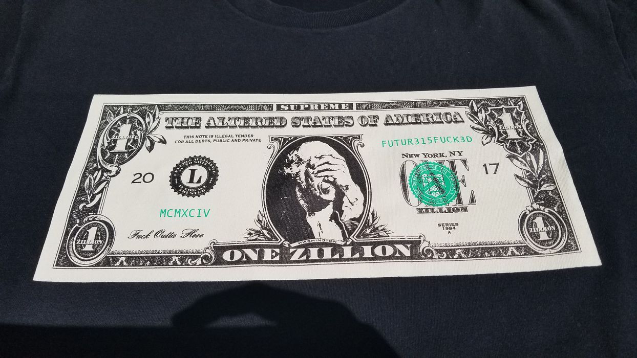 Supreme dollar bill store tee