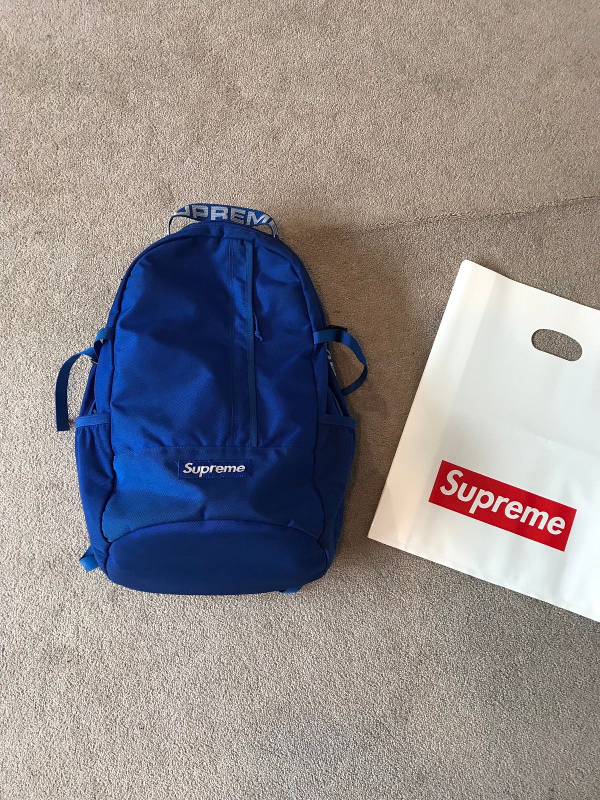 Supreme Blue Backpacks for Men