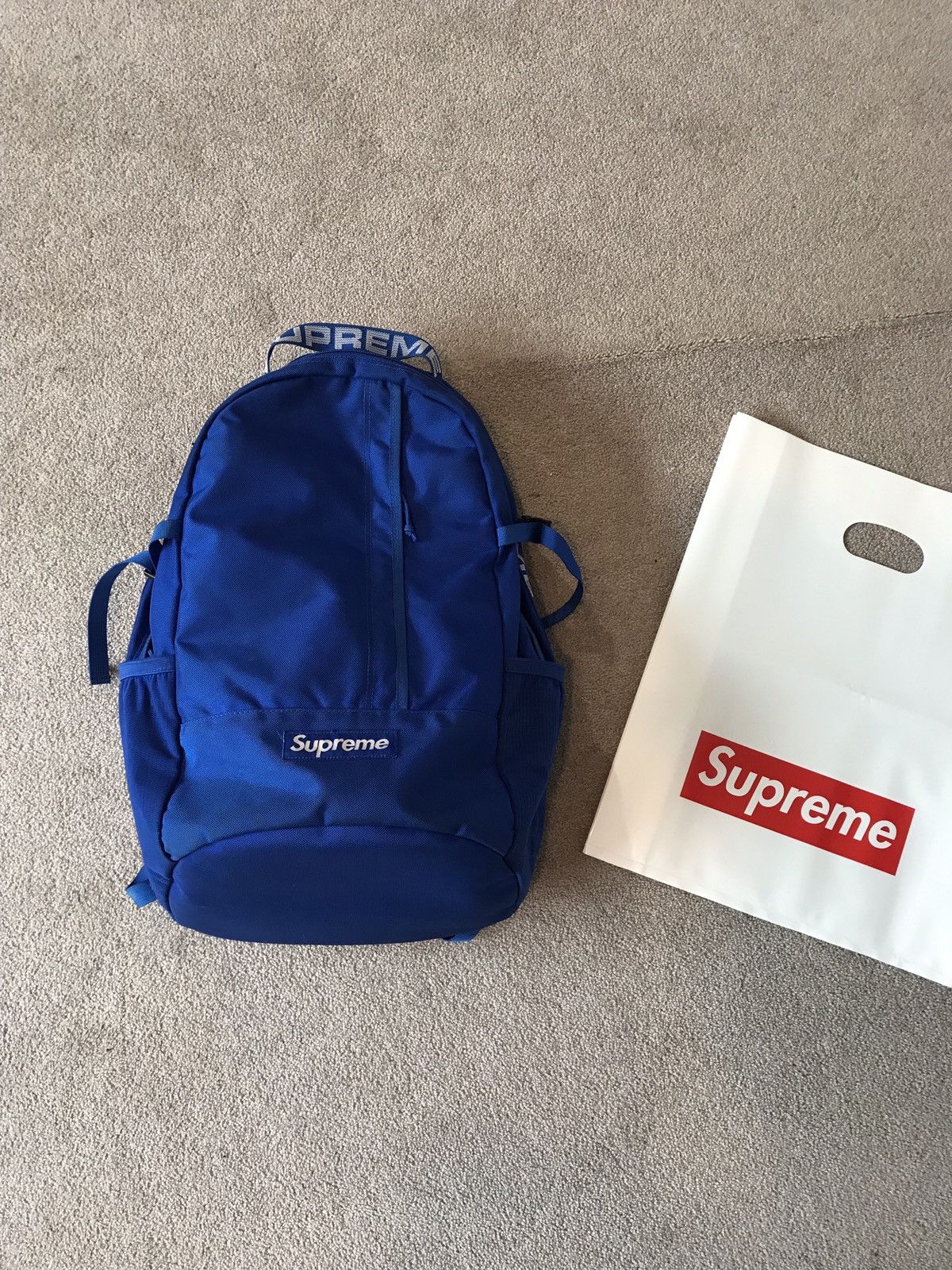 Supreme Blue Backpacks for Men