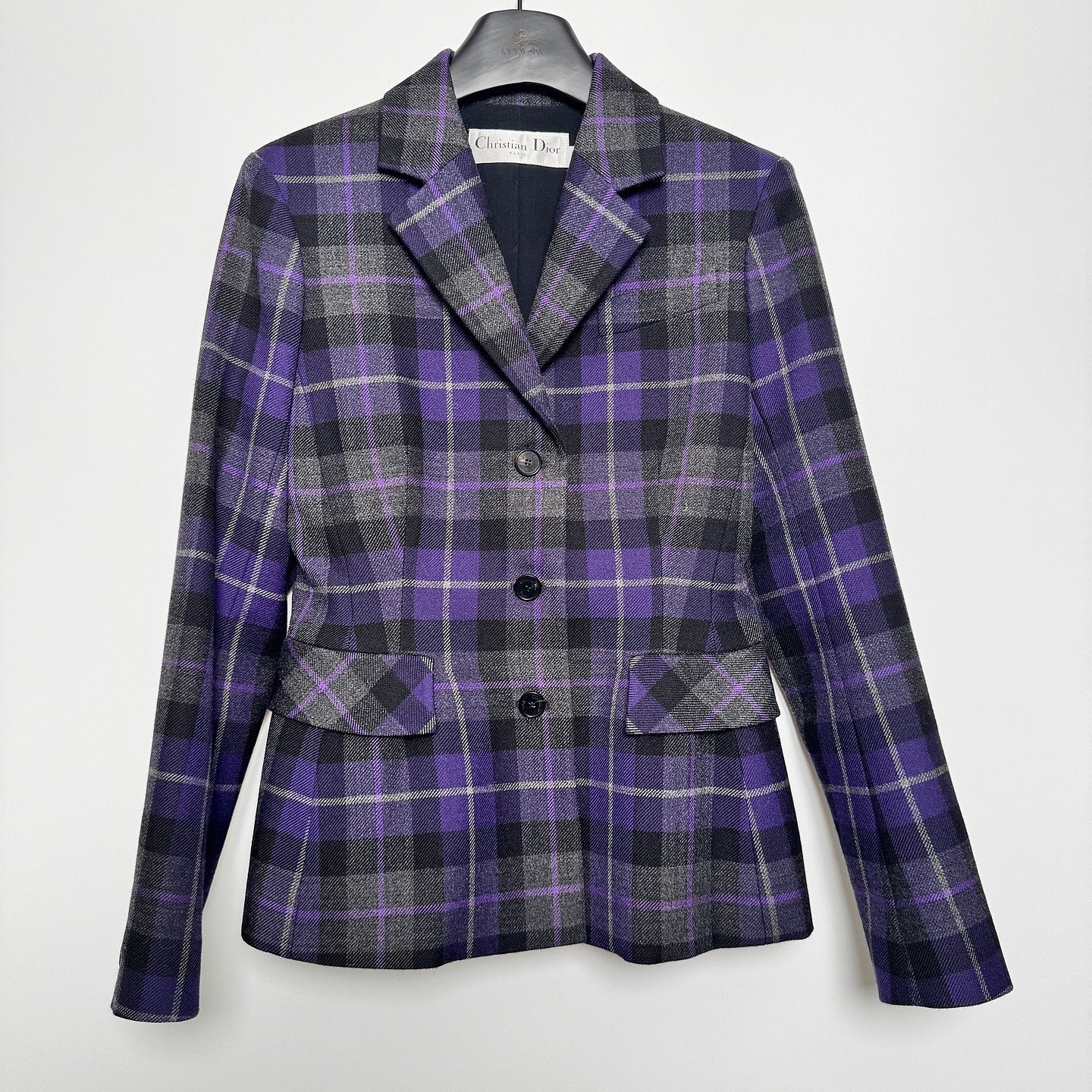 Dior Christian Dior Purple Plaid Wool Blazer Size 38 Size S / US 4 / IT 40 - 2 Thumbnail