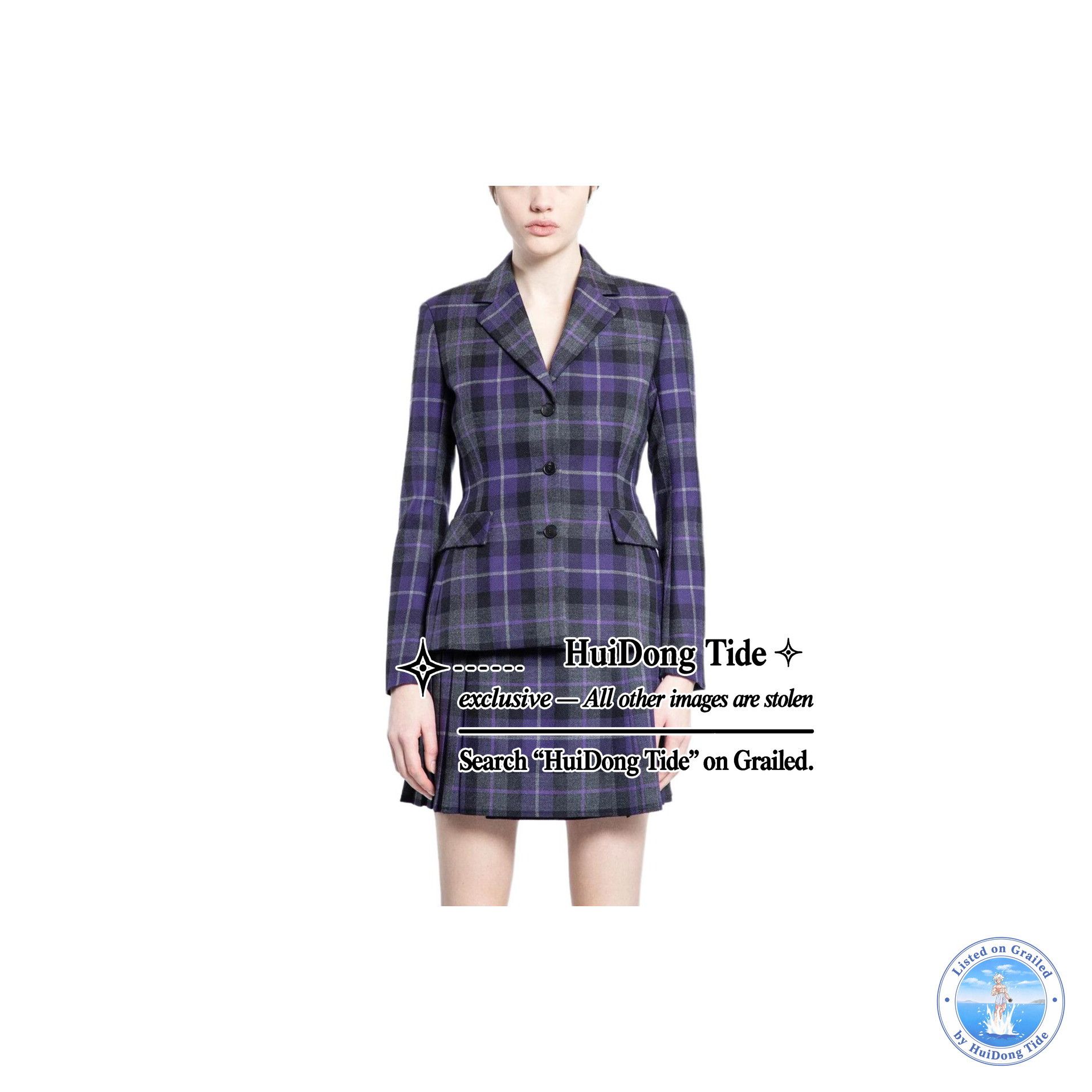 Dior Christian Dior Purple Plaid Wool Blazer Size 38 Size S / US 4 / IT 40 - 8 Thumbnail