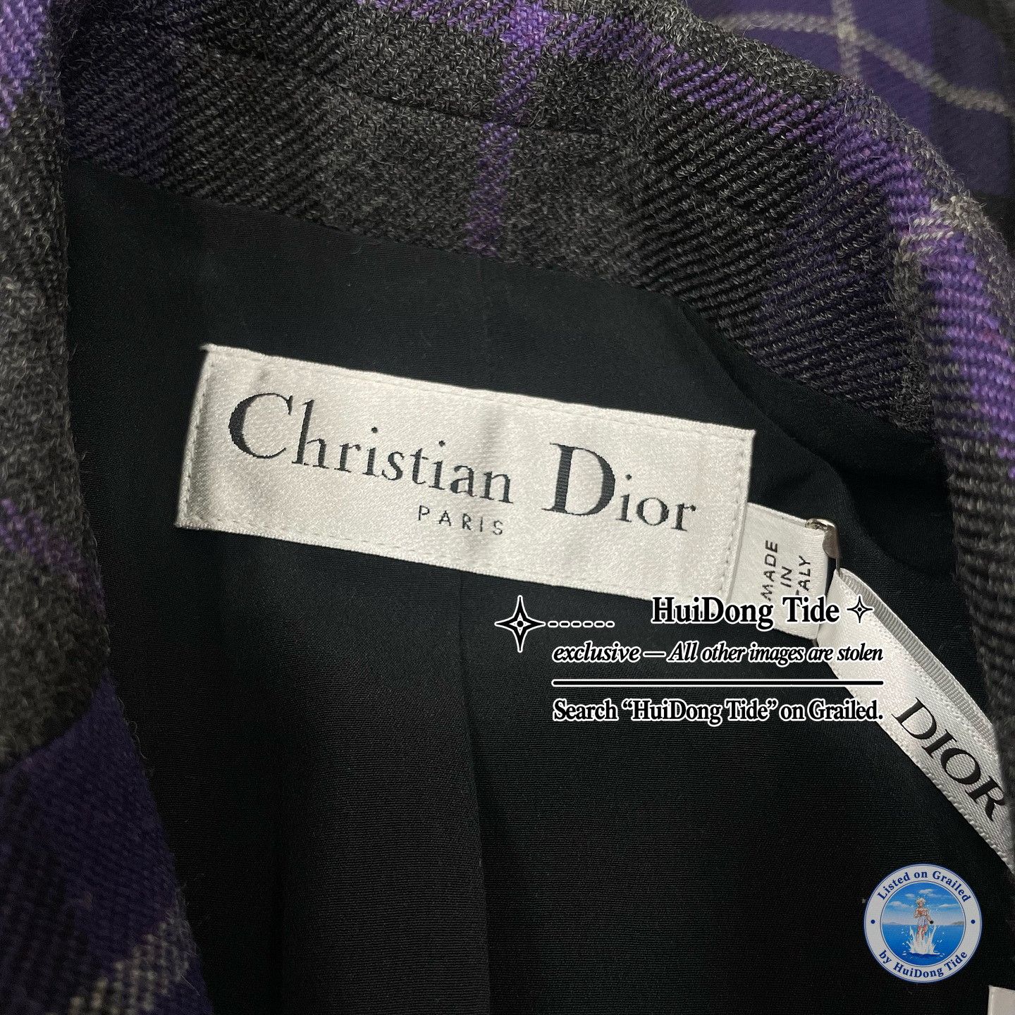 Dior Christian Dior Purple Plaid Wool Blazer Size 38 Size S / US 4 / IT 40 - 4 Thumbnail