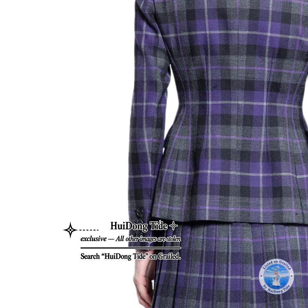 Dior Christian Dior Purple Plaid Wool Blazer Size 38 Size S / US 4 / IT 40 - 12 Thumbnail