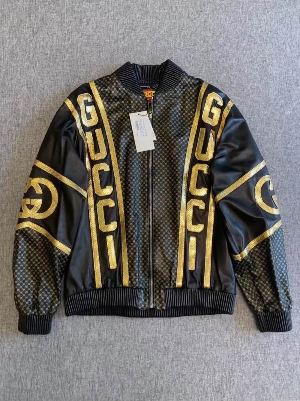 Gucci Gucci x Dapper Dan Leather Bomber Jacket Size M Size US M / EU 48-50 / 2 - 2 Thumbnail