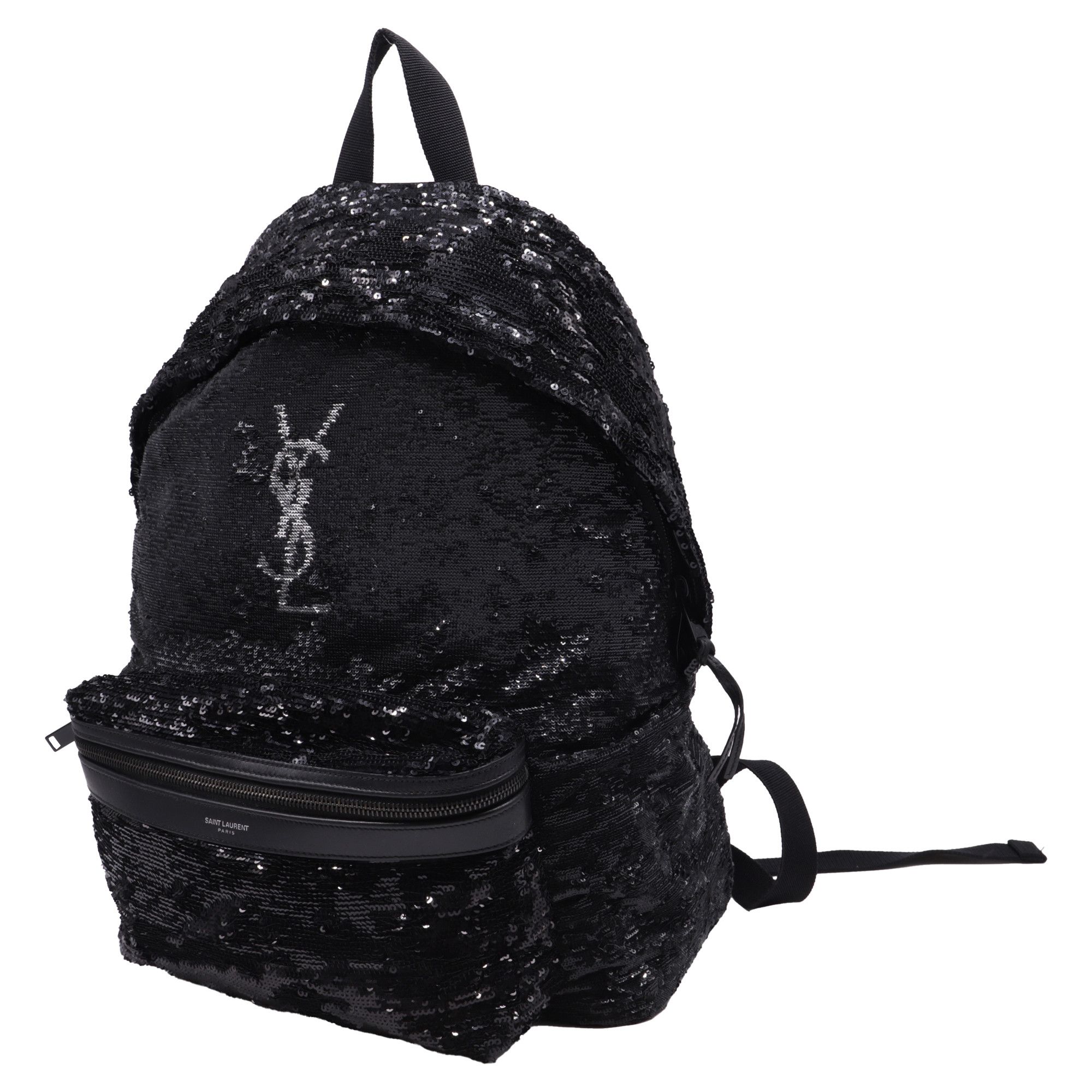 Yves Saint Laurent Saint Laurent Sequins City Backpack in Black Sequins Size ONE SIZE - 2 Thumbnail