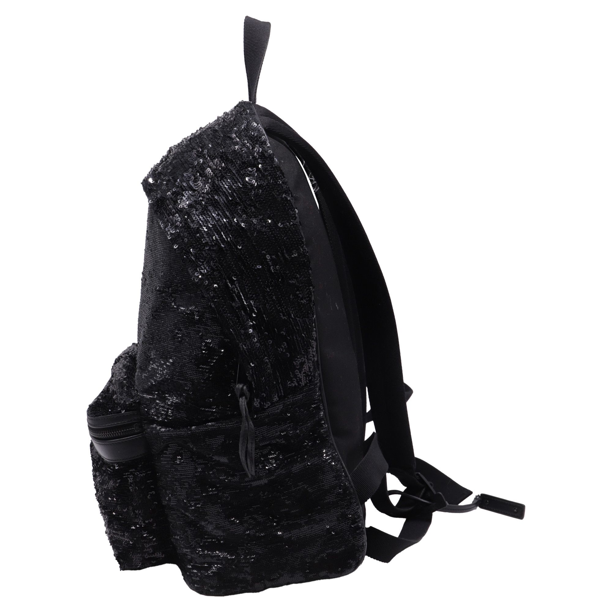 Yves Saint Laurent Saint Laurent Sequins City Backpack in Black Sequins Size ONE SIZE - 3 Thumbnail