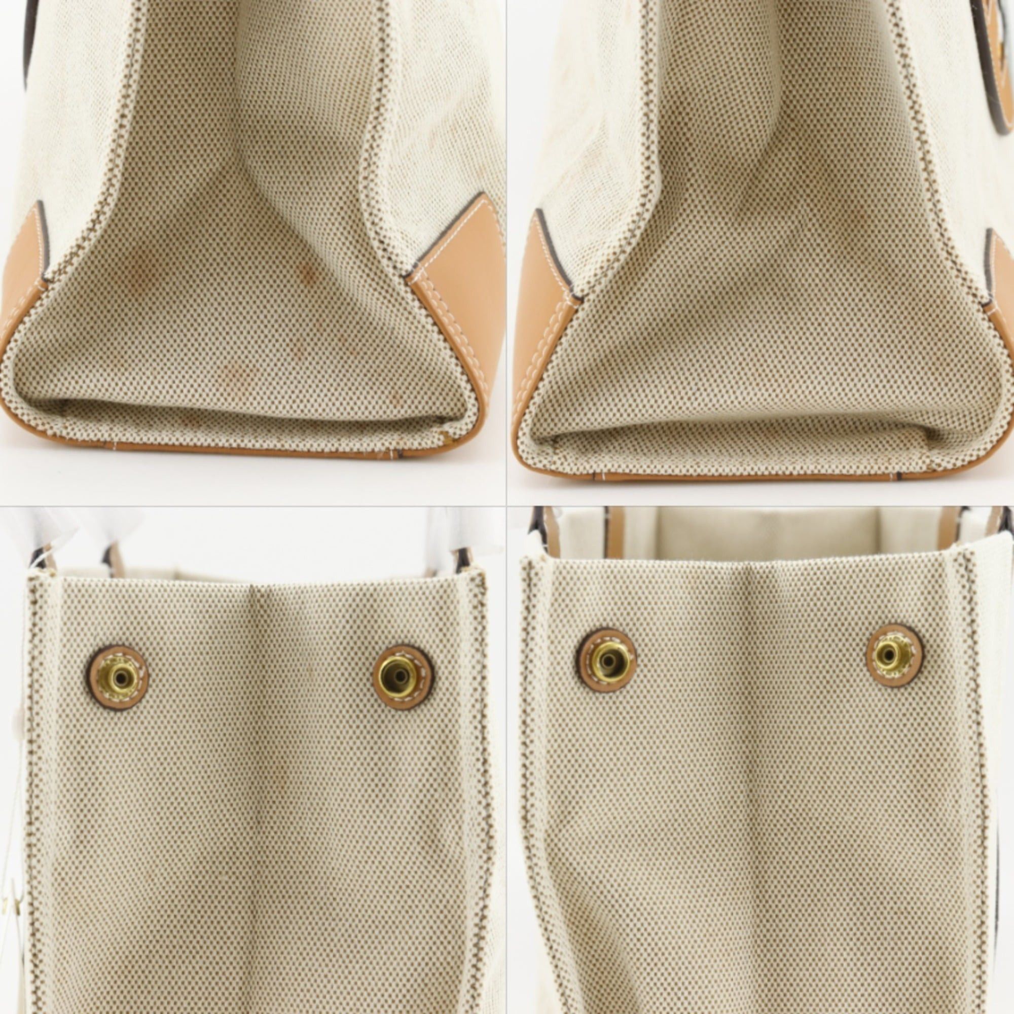 Tory Burch Tory Burch Ella Colorblock Logo Tote Bag, Canvas x Leather, Beige, A4 Size, Magnetic Closure, Women's. Size ONE SIZE - 14 Thumbnail