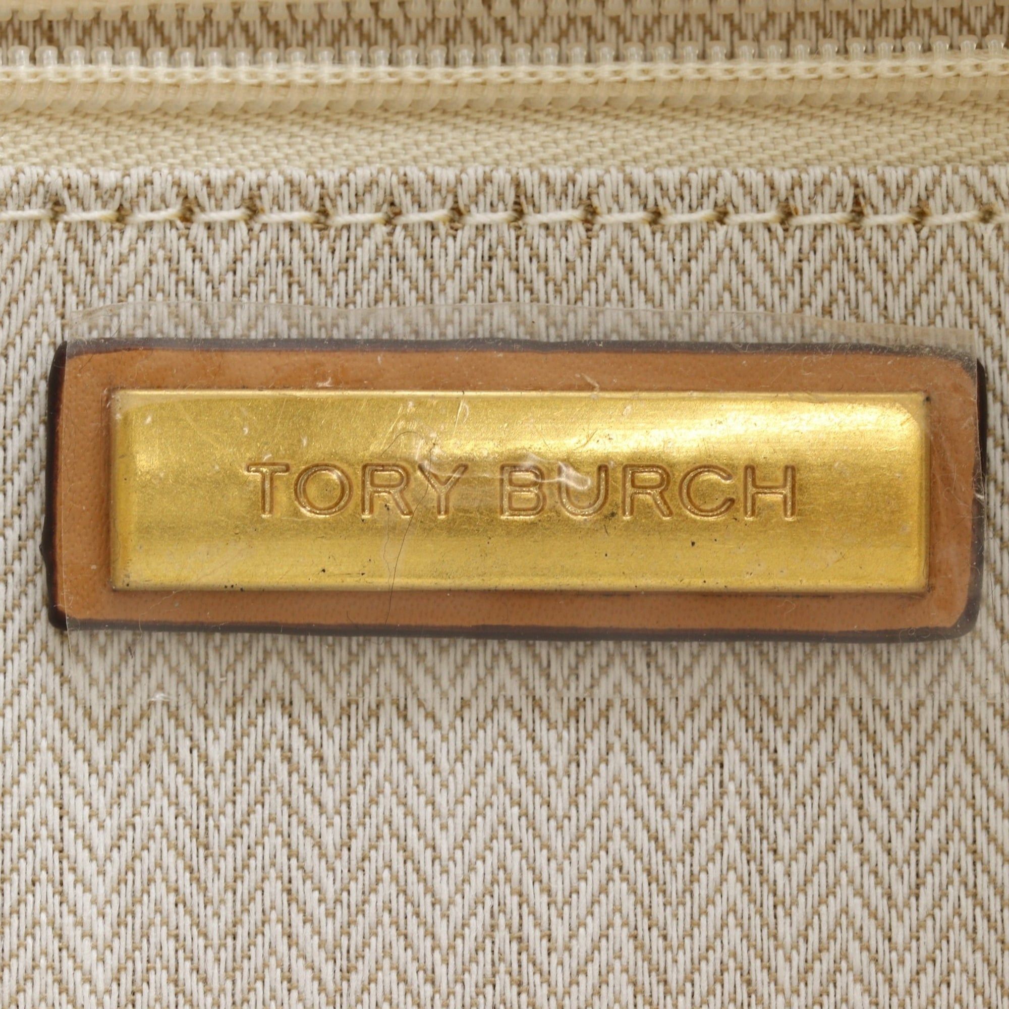 Tory Burch Tory Burch Ella Colorblock Logo Tote Bag, Canvas x Leather, Beige, A4 Size, Magnetic Closure, Women's. Size ONE SIZE - 17 Thumbnail