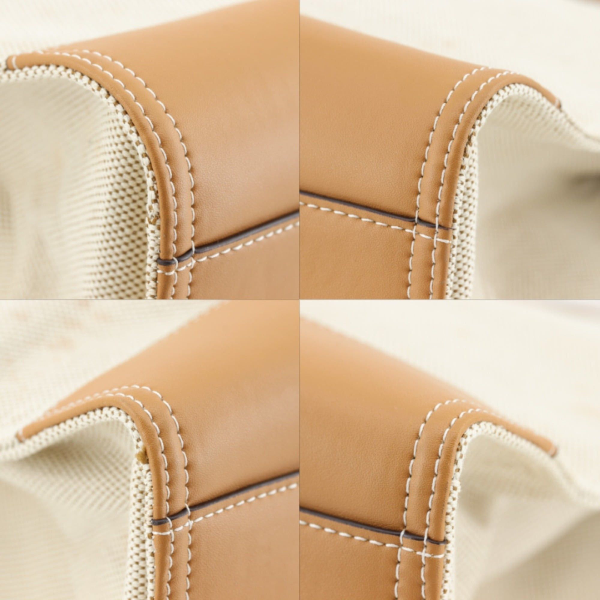 Tory Burch Tory Burch Ella Colorblock Logo Tote Bag, Canvas x Leather, Beige, A4 Size, Magnetic Closure, Women's. Size ONE SIZE - 4 Thumbnail