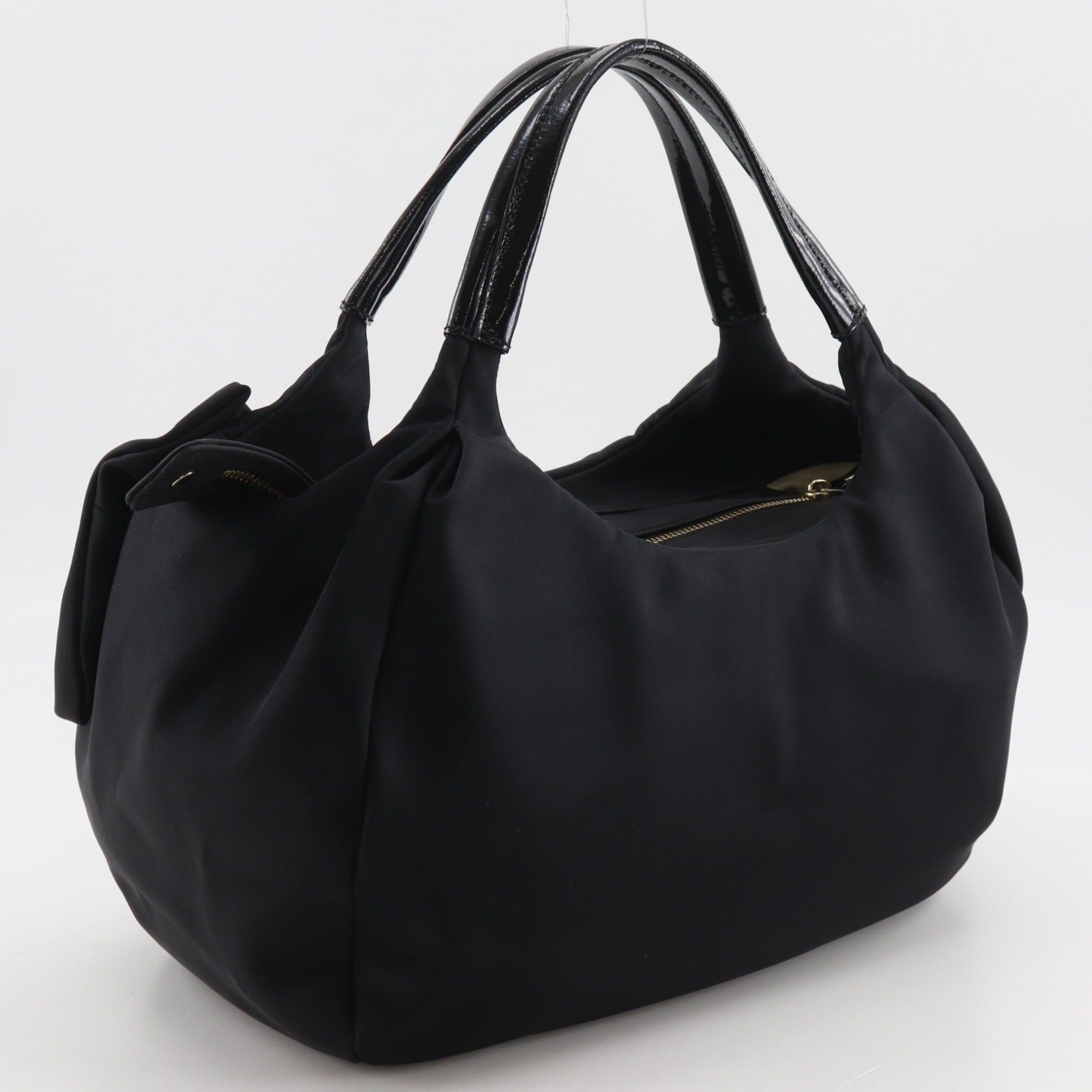 Kate Spade Kate Spade ribbon tote bag, nylon, black, A5 size, ribbon, women's. Size ONE SIZE - 3 Thumbnail