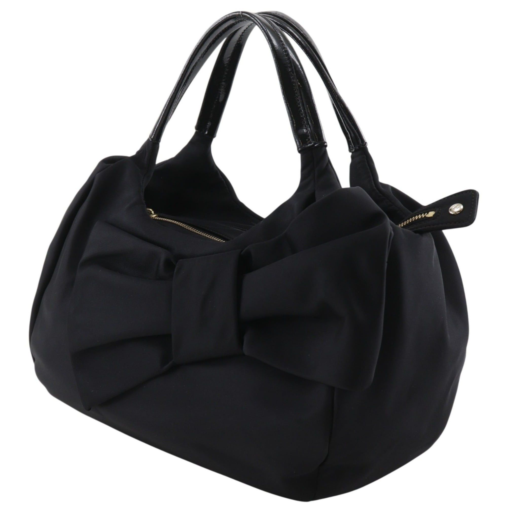 Kate Spade Kate Spade ribbon tote bag, nylon, black, A5 size, ribbon, women's. Size ONE SIZE - 2 Thumbnail