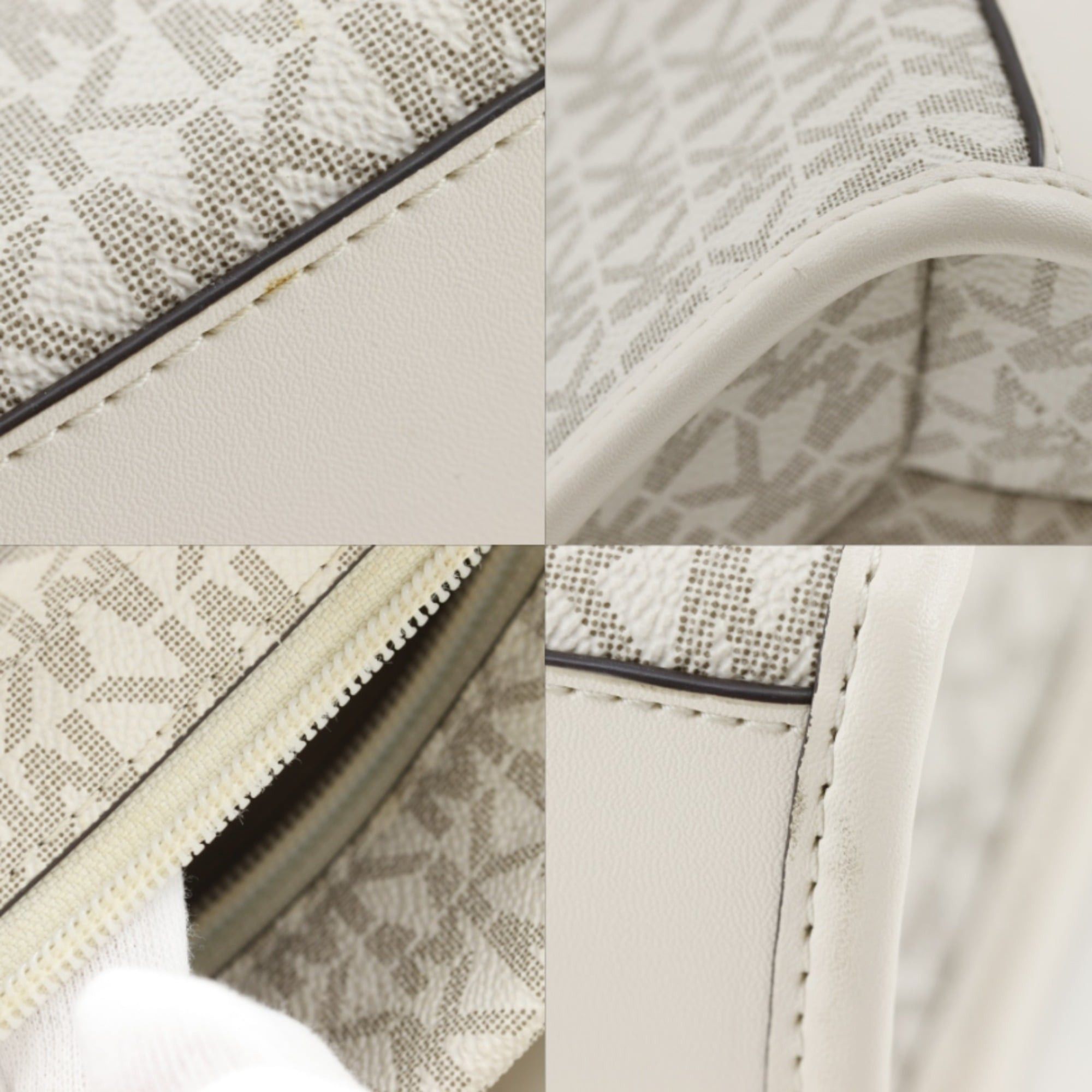 Michael Kors Michael Kors Mirela Small Handbag/Shoulder Bag (2-Way) Signature Pattern, 35F2G7ZC5B, PVC, White, 2-Way, Women's Size ONE SIZE - 10 Thumbnail