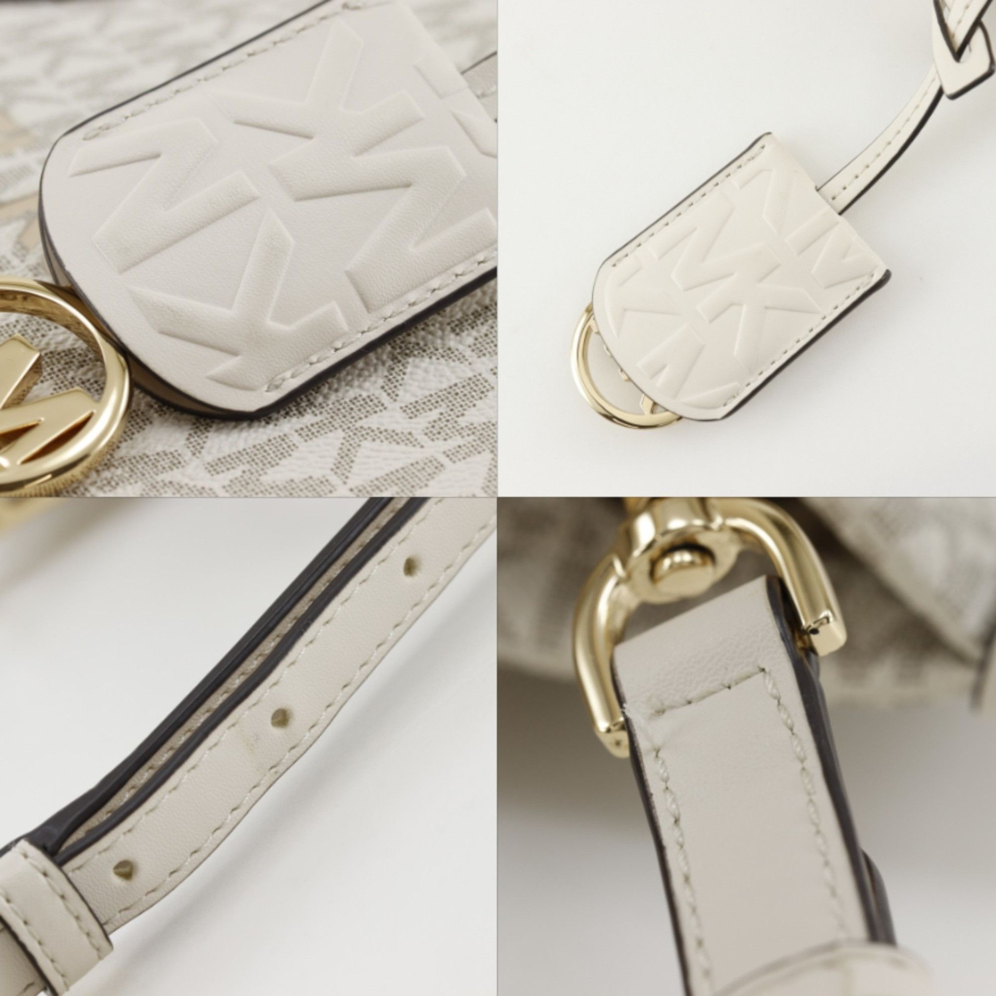 Michael Kors Michael Kors Mirela Small Handbag/Shoulder Bag (2-Way) Signature Pattern, 35F2G7ZC5B, PVC, White, 2-Way, Women's Size ONE SIZE - 12 Thumbnail