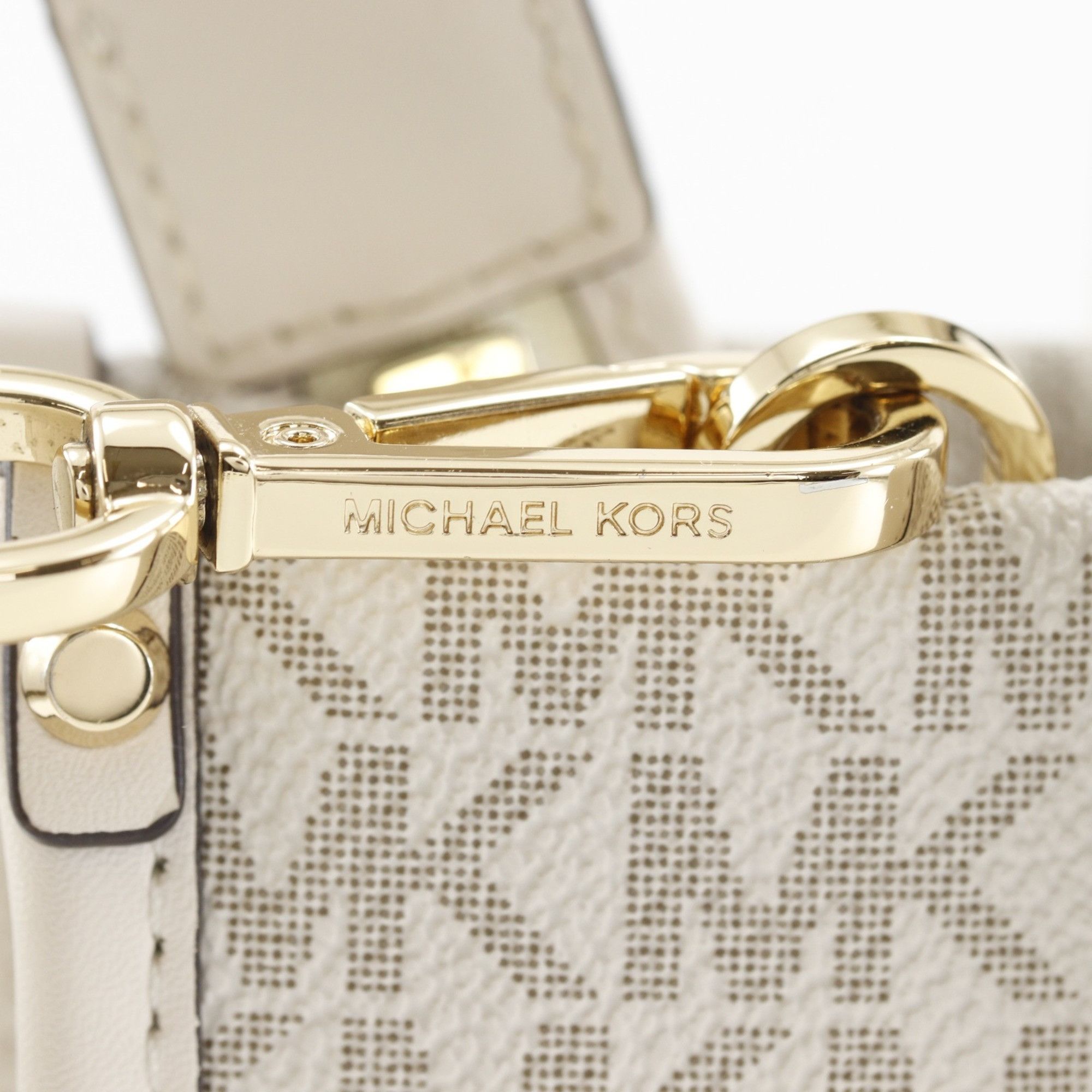Michael Kors Michael Kors Mirela Small Handbag/Shoulder Bag (2-Way) Signature Pattern, 35F2G7ZC5B, PVC, White, 2-Way, Women's Size ONE SIZE - 16 Thumbnail