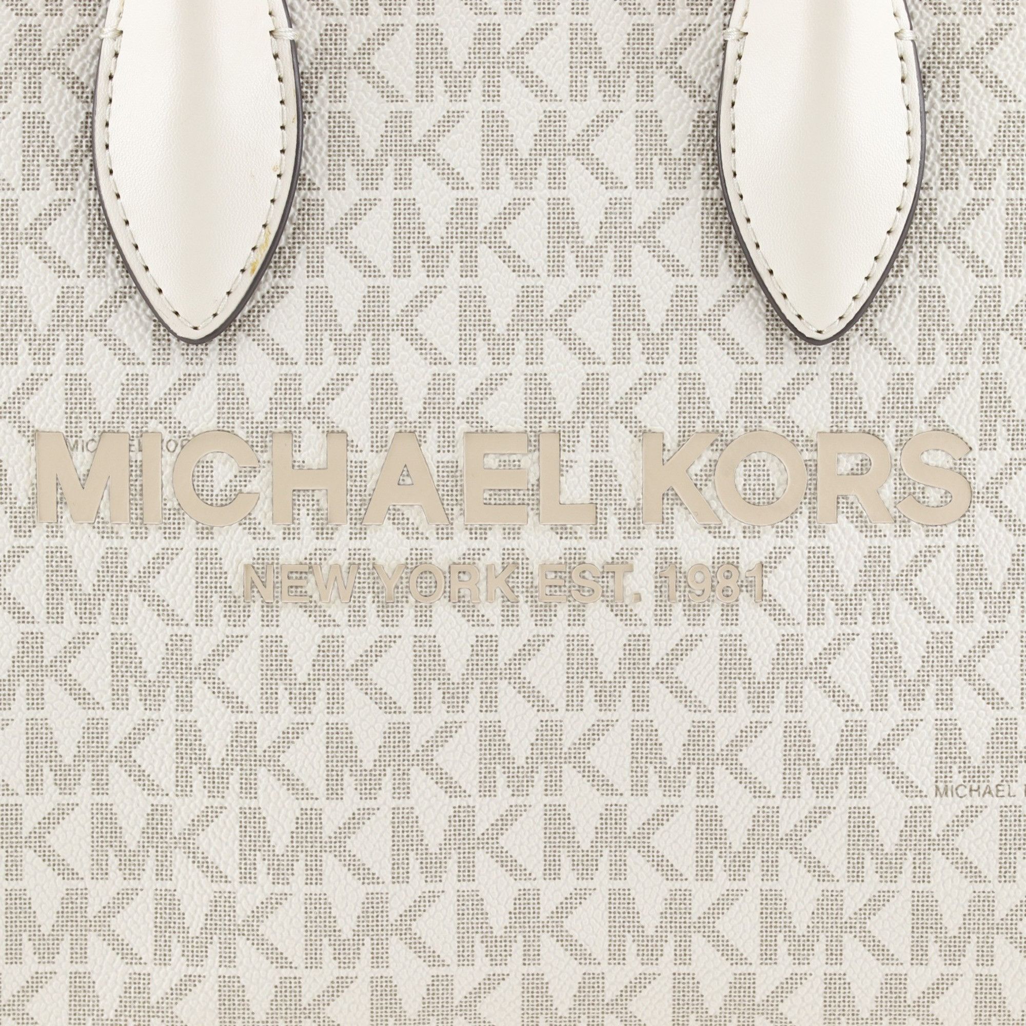 Michael Kors Michael Kors Mirela Small Handbag/Shoulder Bag (2-Way) Signature Pattern, 35F2G7ZC5B, PVC, White, 2-Way, Women's Size ONE SIZE - 18 Thumbnail