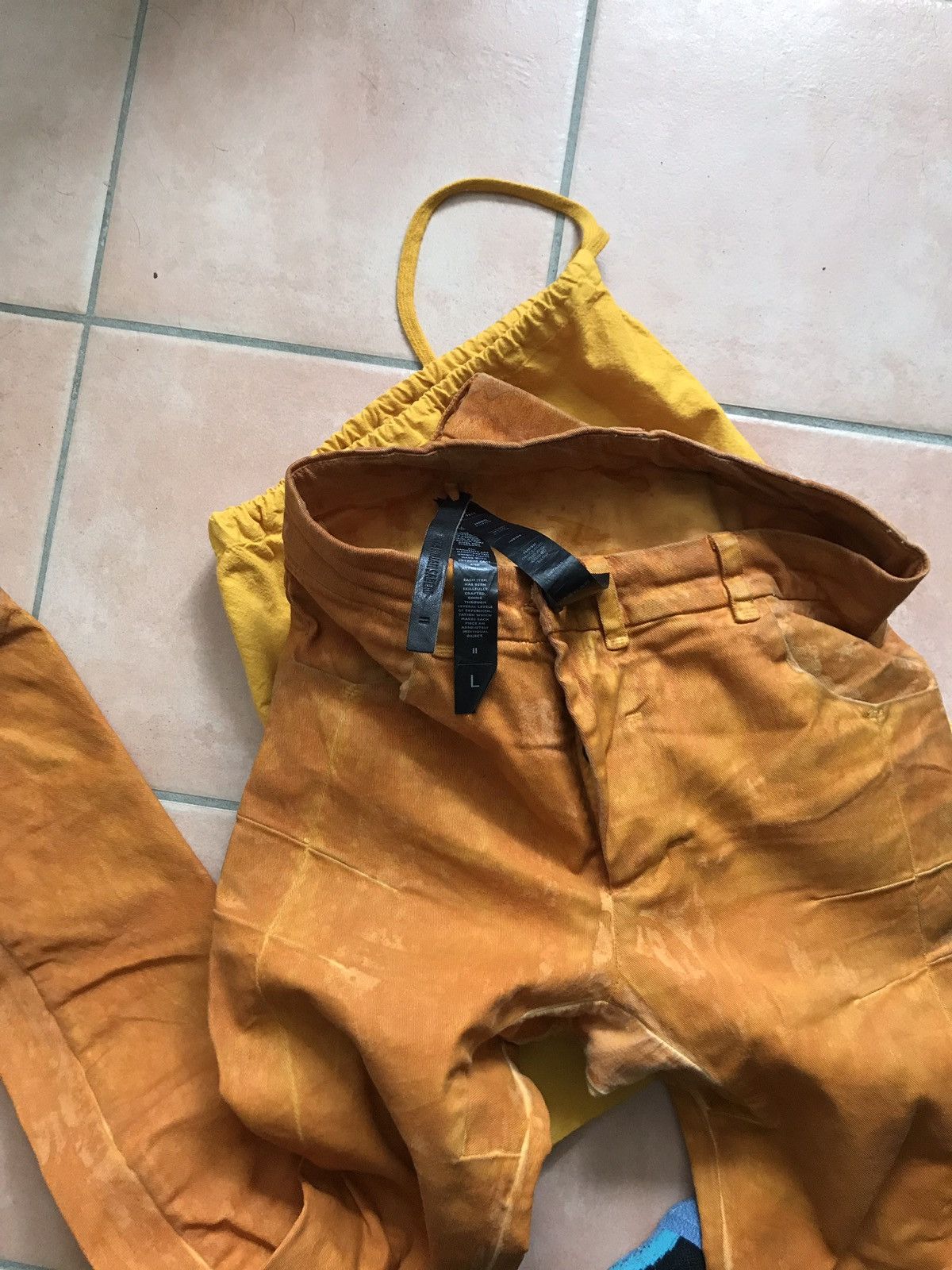 Boris Bidjan Saberi BBS waxed pressed pants Yellow vinyl Size US 34 / EU 50 - 7 Thumbnail